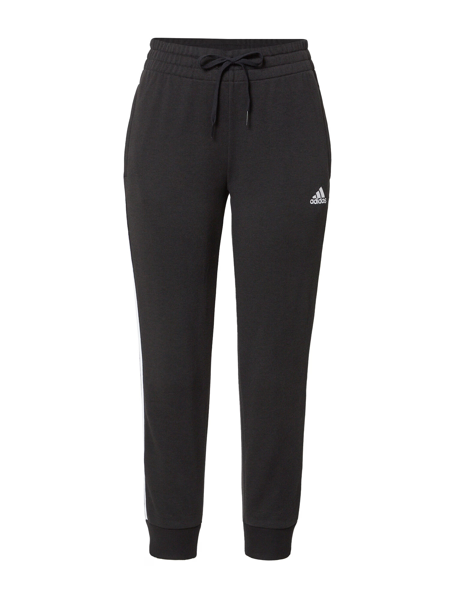 ADIDAS SPORTSWEAR Pantaloni sport 'Essentials Studio Lounge Cuffed 3-Stripes' negru / alb - Pled.ro