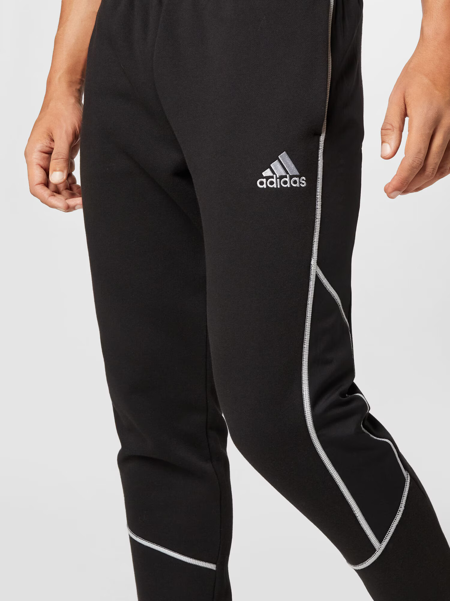 ADIDAS SPORTSWEAR Pantaloni sport negru / alb - Pled.ro