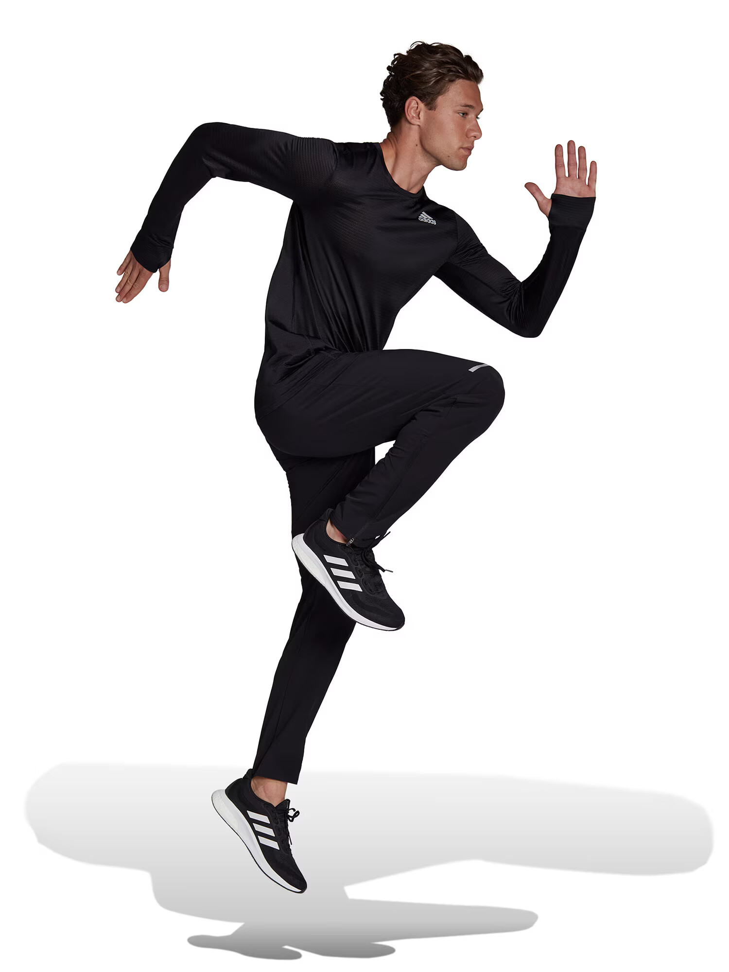 ADIDAS SPORTSWEAR Pantaloni sport 'Own The Run Soft Shell' negru / argintiu - Pled.ro