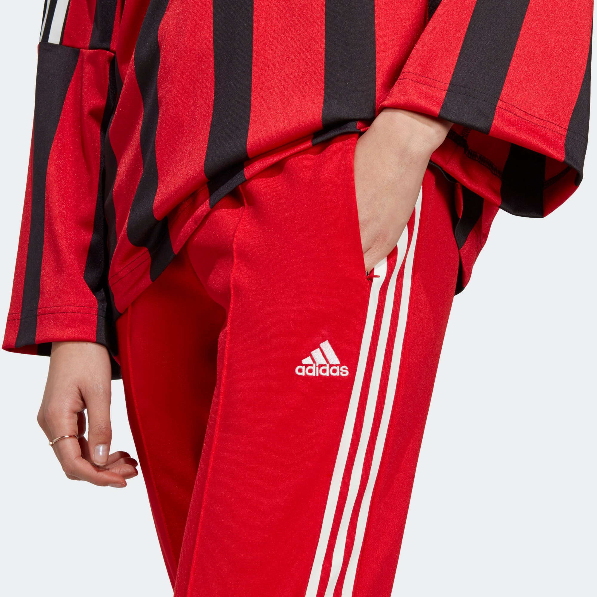 ADIDAS SPORTSWEAR Pantaloni sport 'Tiro Suit Up Lifestyle' roșu / alb - Pled.ro