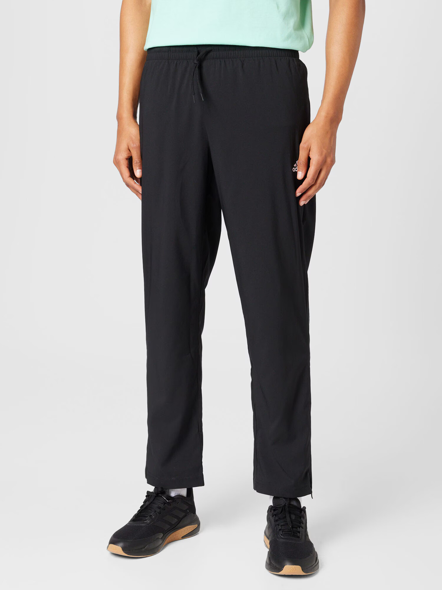 ADIDAS SPORTSWEAR Pantaloni sport 'Aeroready Essentials Stanford Open Hem Embroidered Small Logo' negru / alb - Pled.ro