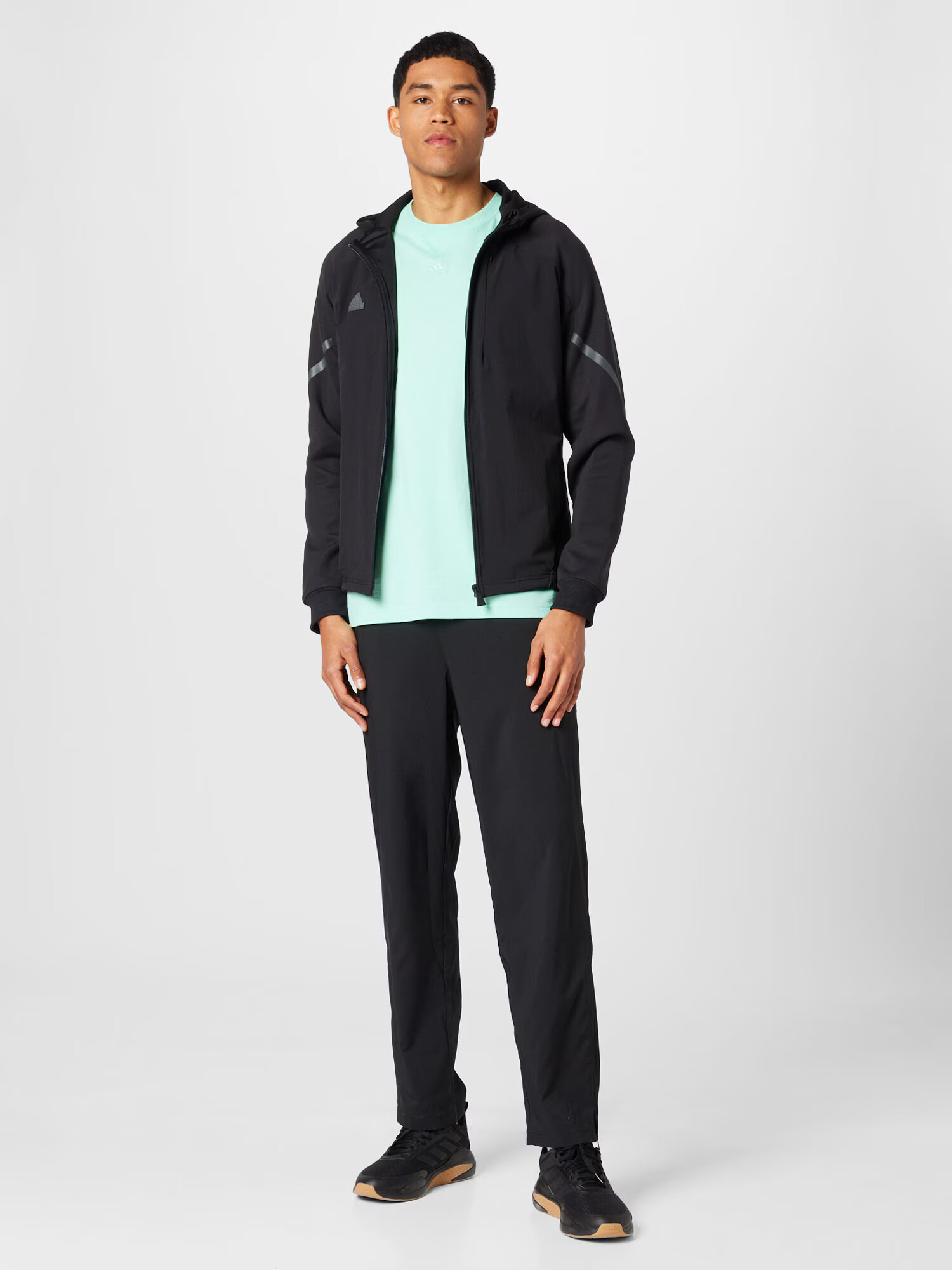 ADIDAS SPORTSWEAR Pantaloni sport 'Aeroready Essentials Stanford Open Hem Embroidered Small Logo' negru / alb - Pled.ro