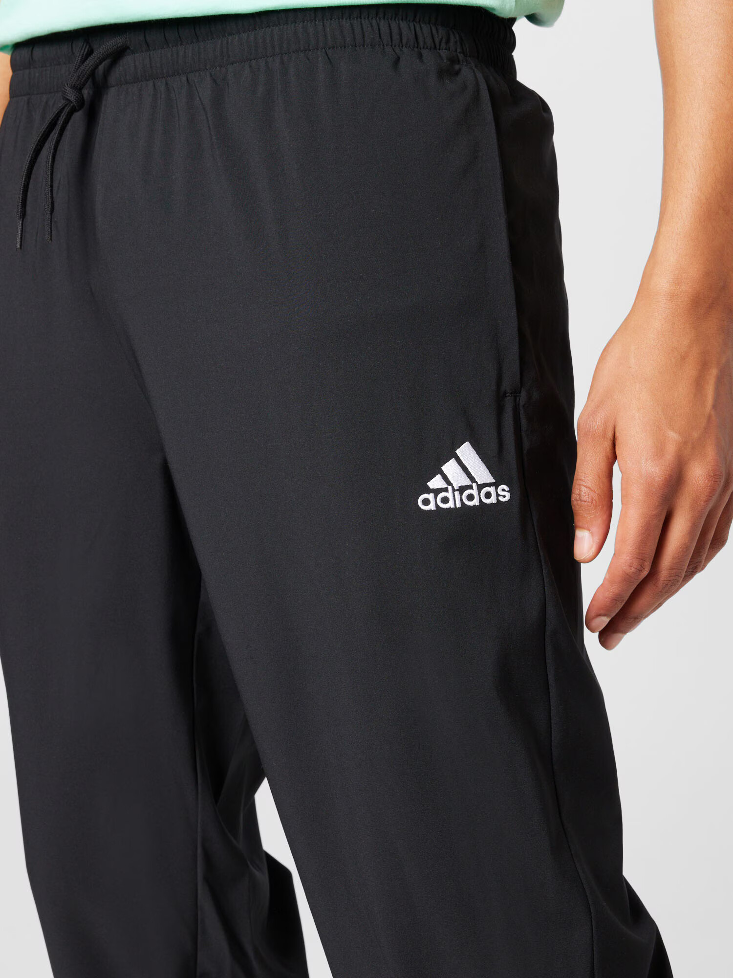 ADIDAS SPORTSWEAR Pantaloni sport 'Aeroready Essentials Stanford Open Hem Embroidered Small Logo' negru / alb - Pled.ro