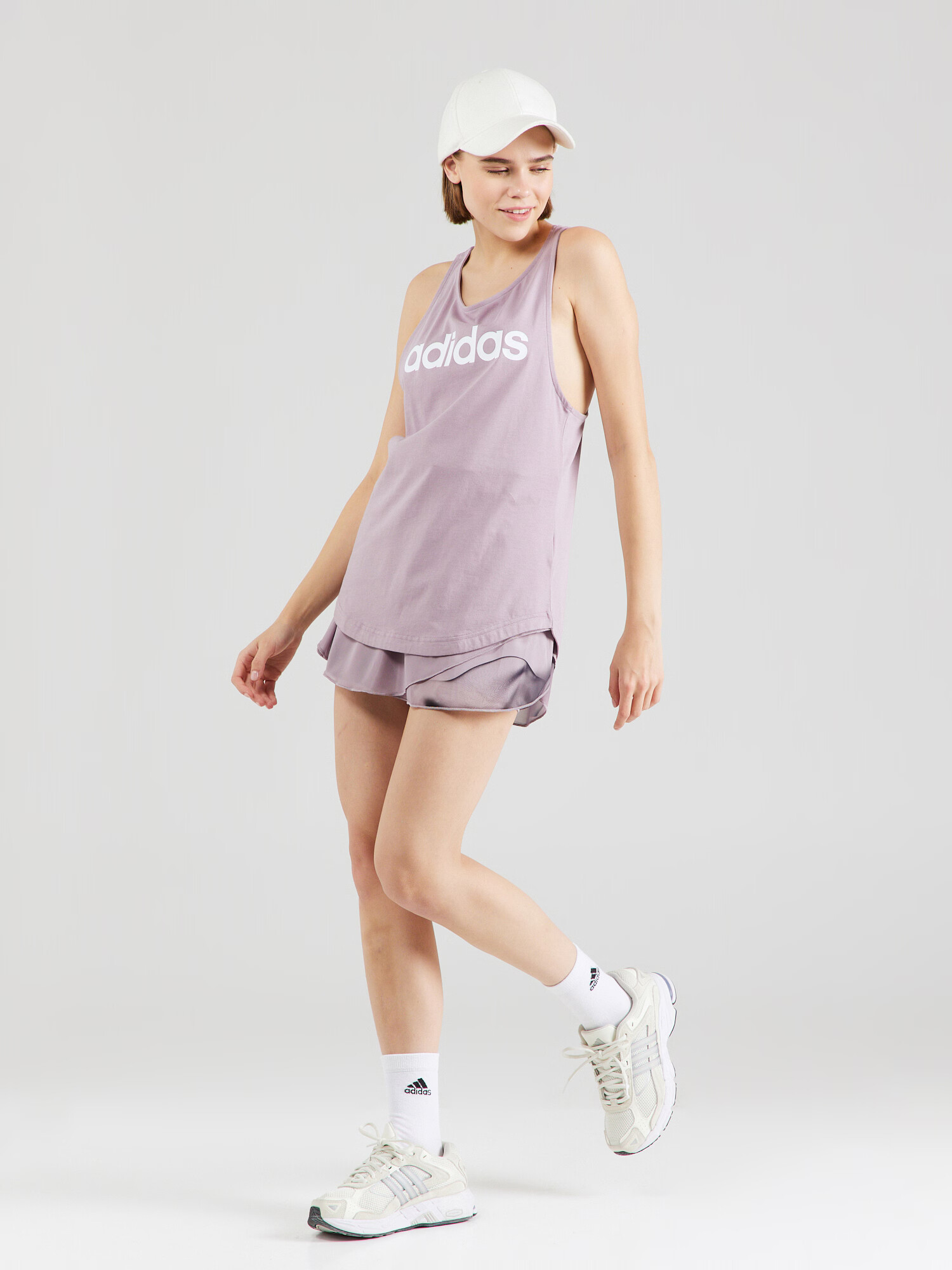 ADIDAS SPORTSWEAR Sport top 'Essentials' mauve / alb - Pled.ro