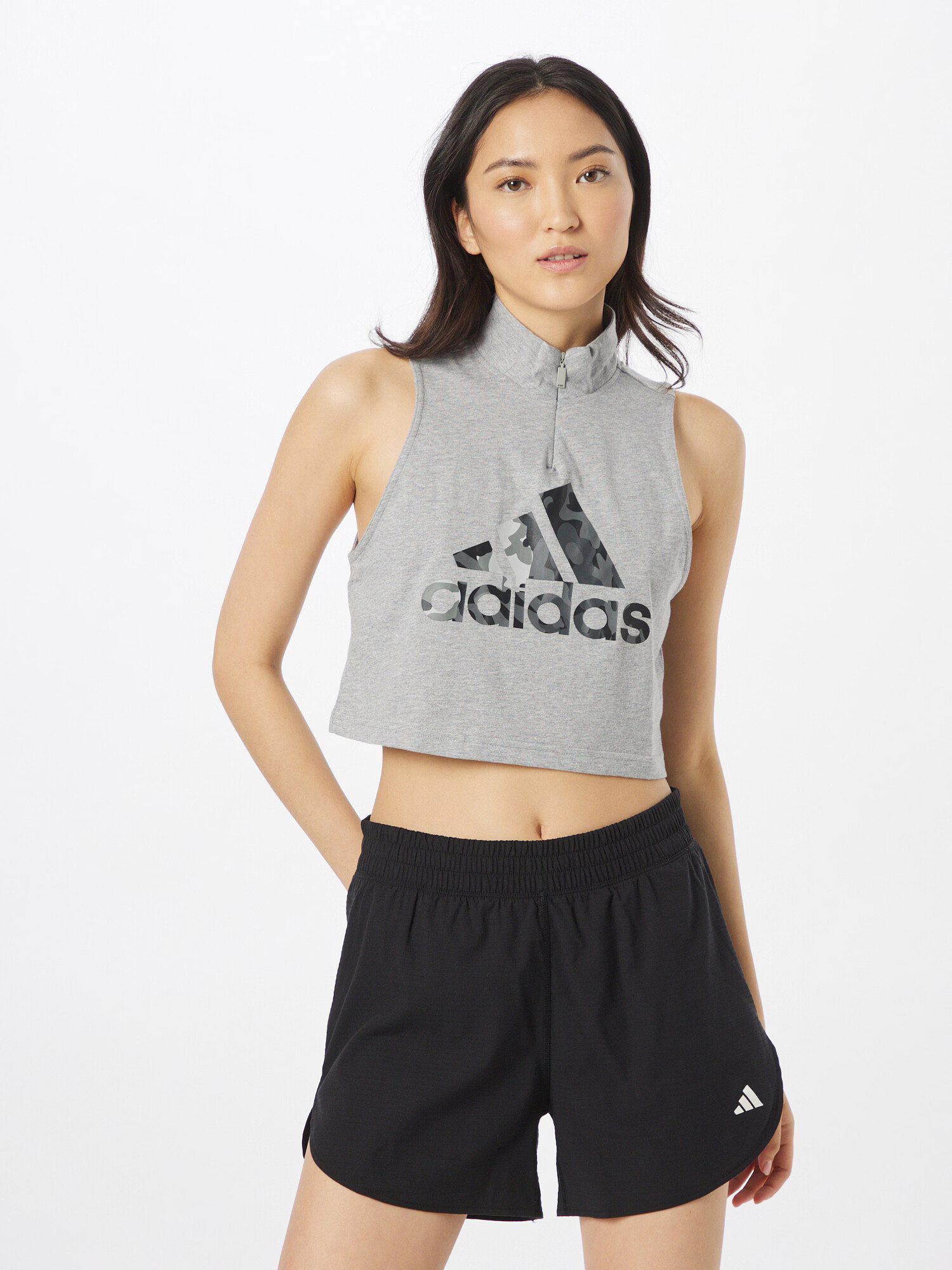 ADIDAS SPORTSWEAR Tricou funcțional 'Graphic' gri deschis / gri închis / gri amestecat / negru - Pled.ro