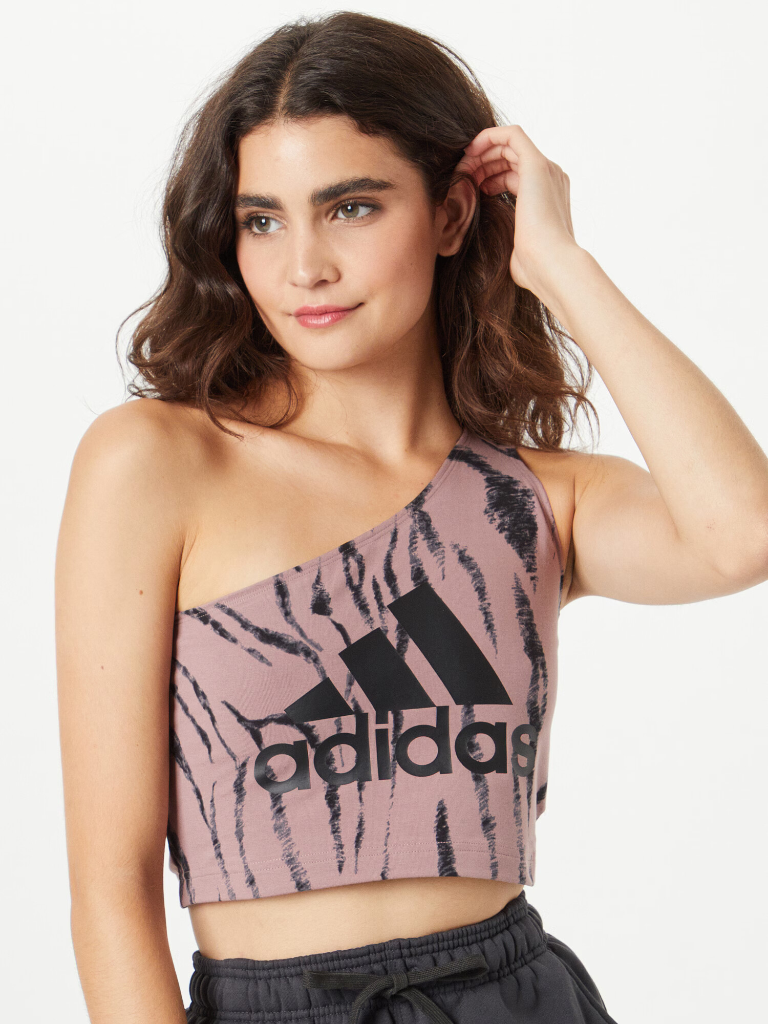 ADIDAS SPORTSWEAR Sport top 'Future Icons Animal Print' maro / negru - Pled.ro