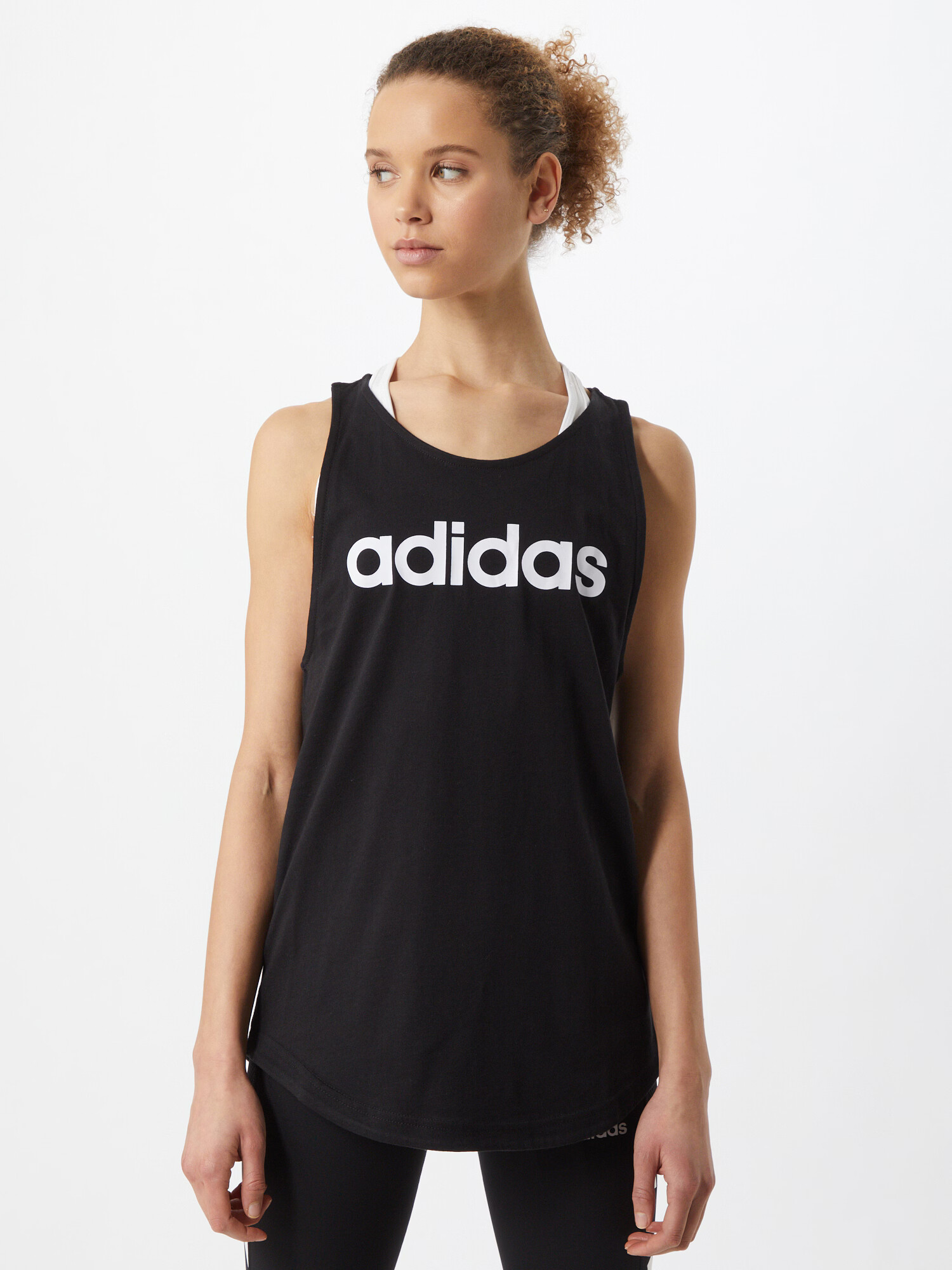 ADIDAS SPORTSWEAR Sport top 'Essentials' negru / alb - Pled.ro