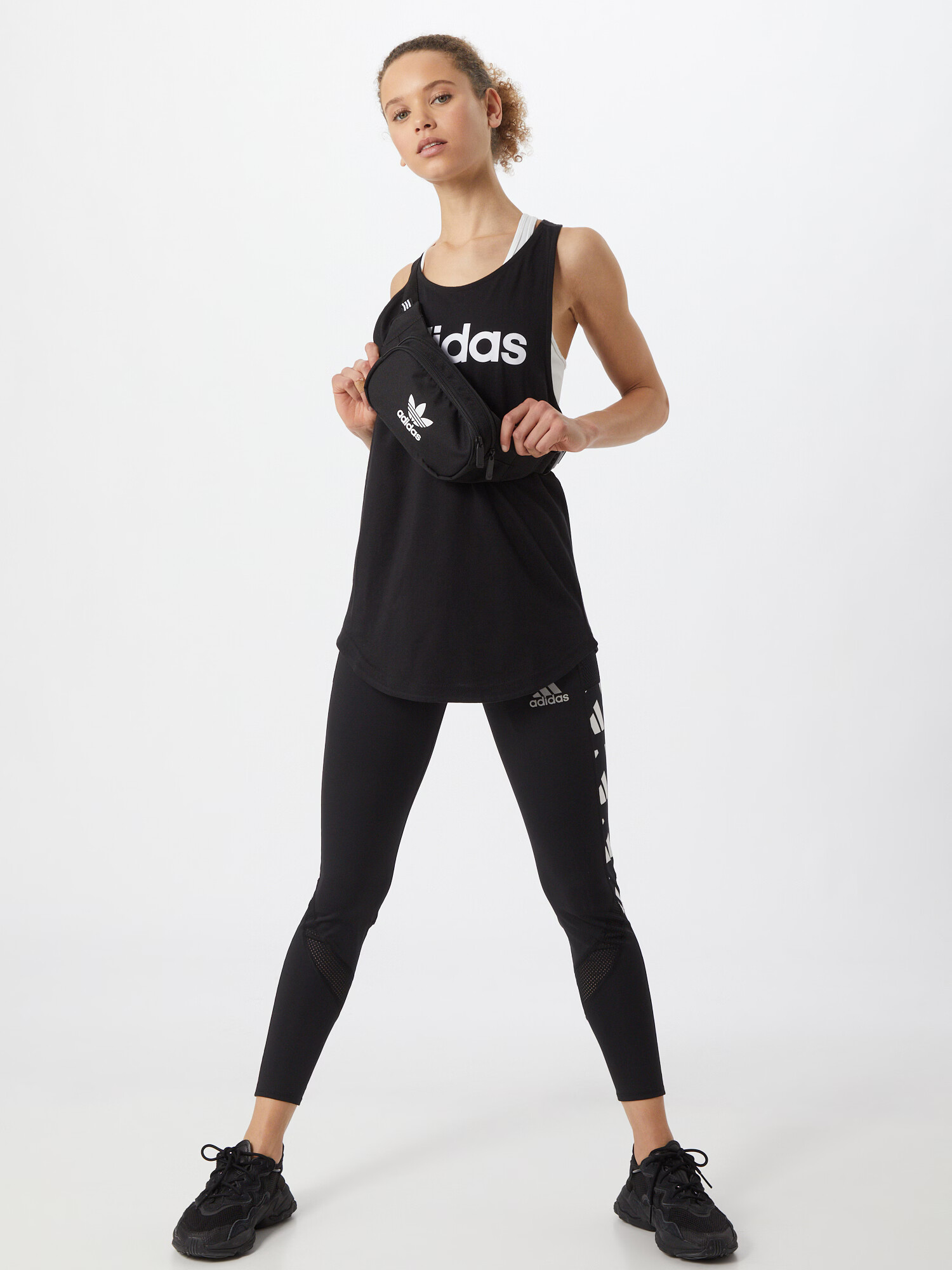 ADIDAS SPORTSWEAR Sport top 'Essentials' negru / alb - Pled.ro