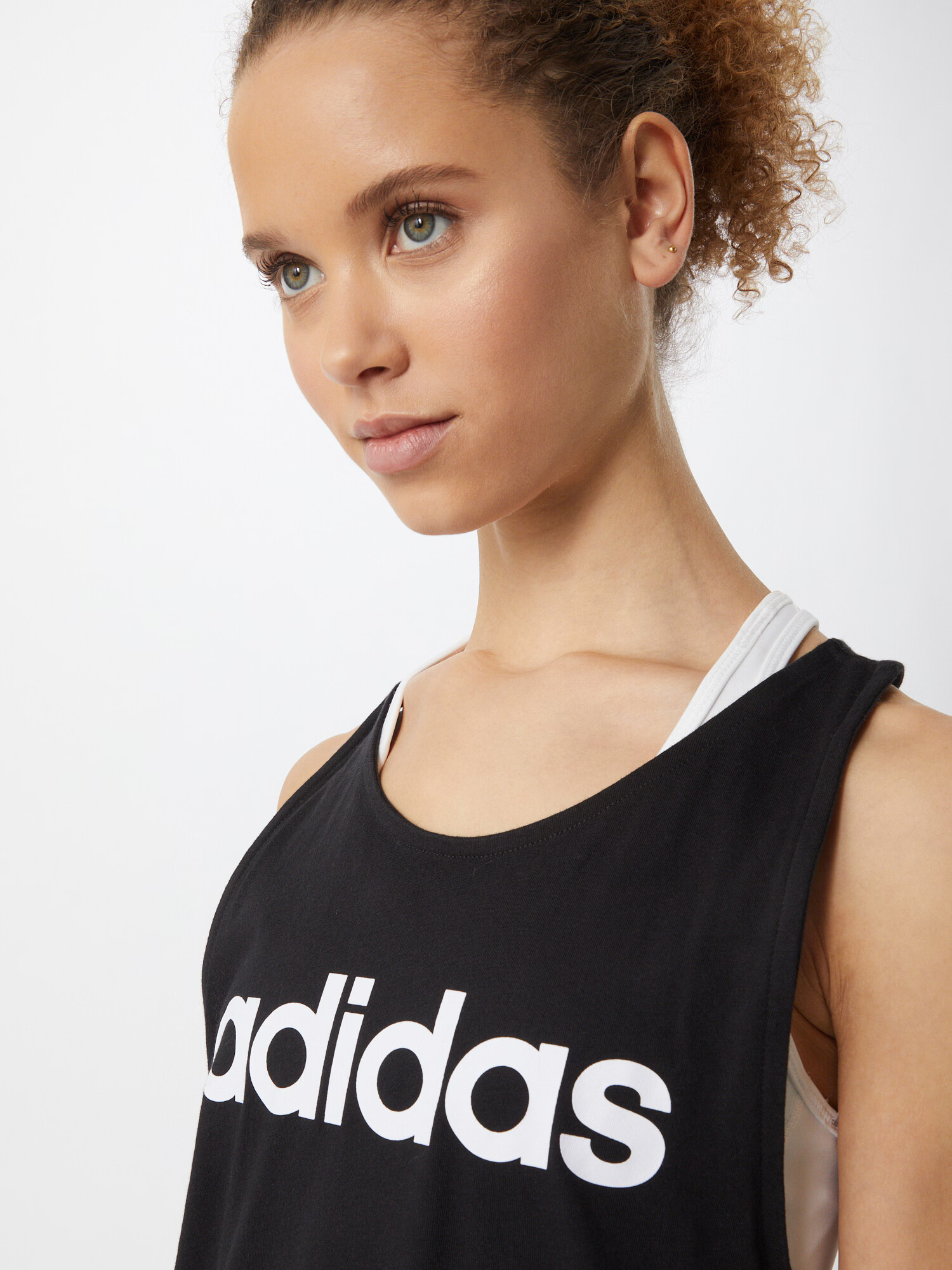 ADIDAS SPORTSWEAR Sport top 'Essentials' negru / alb - Pled.ro