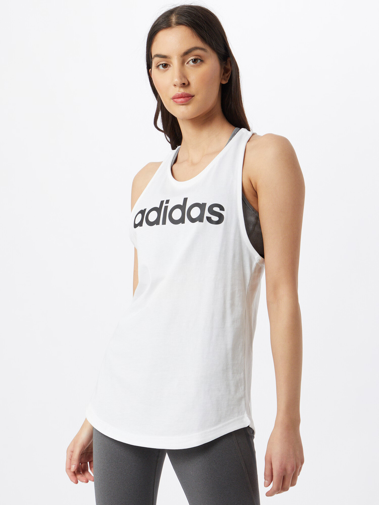 ADIDAS SPORTSWEAR Sport top 'Essentials' negru / alb - Pled.ro