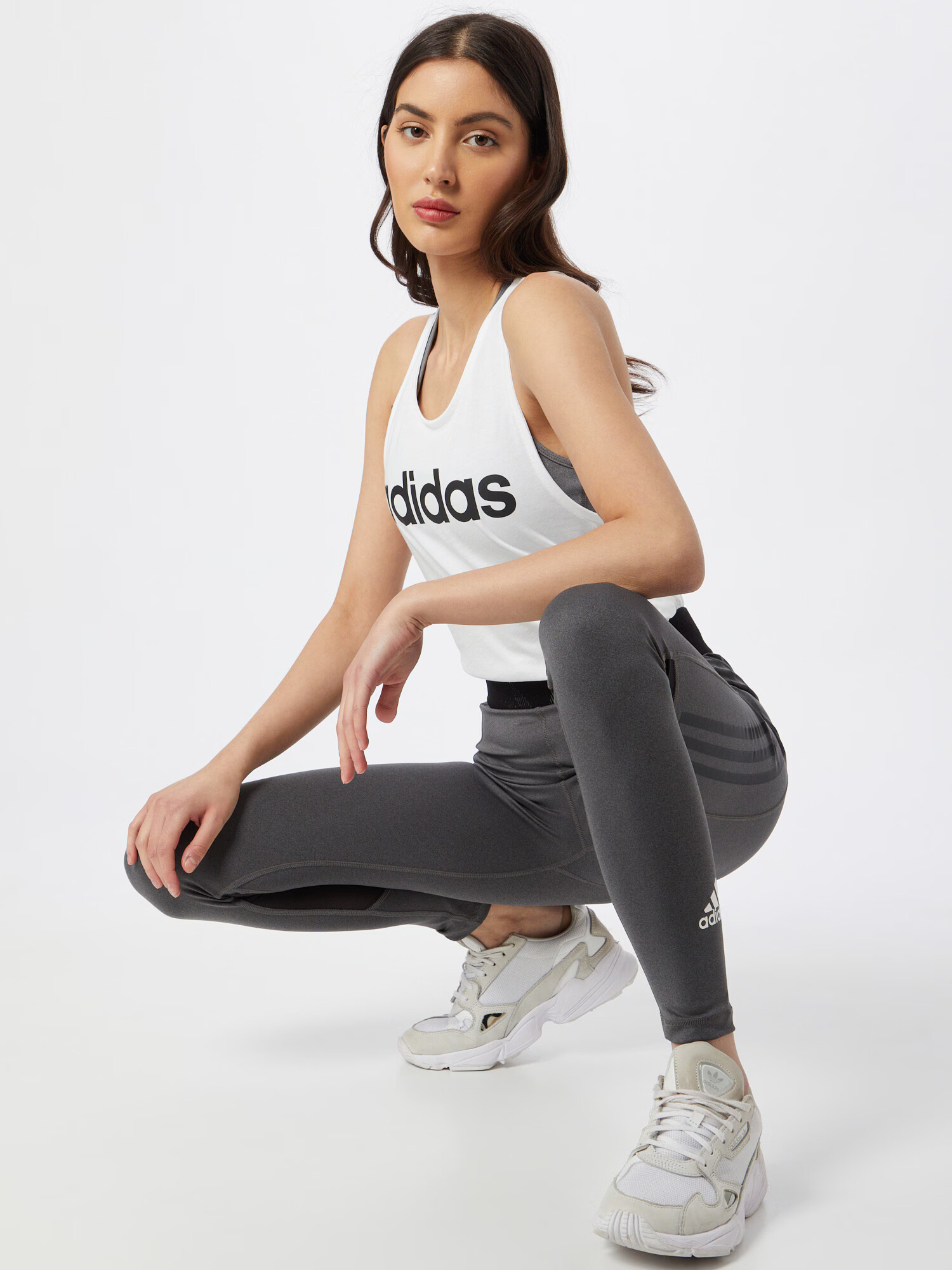 ADIDAS SPORTSWEAR Sport top 'Essentials' negru / alb - Pled.ro