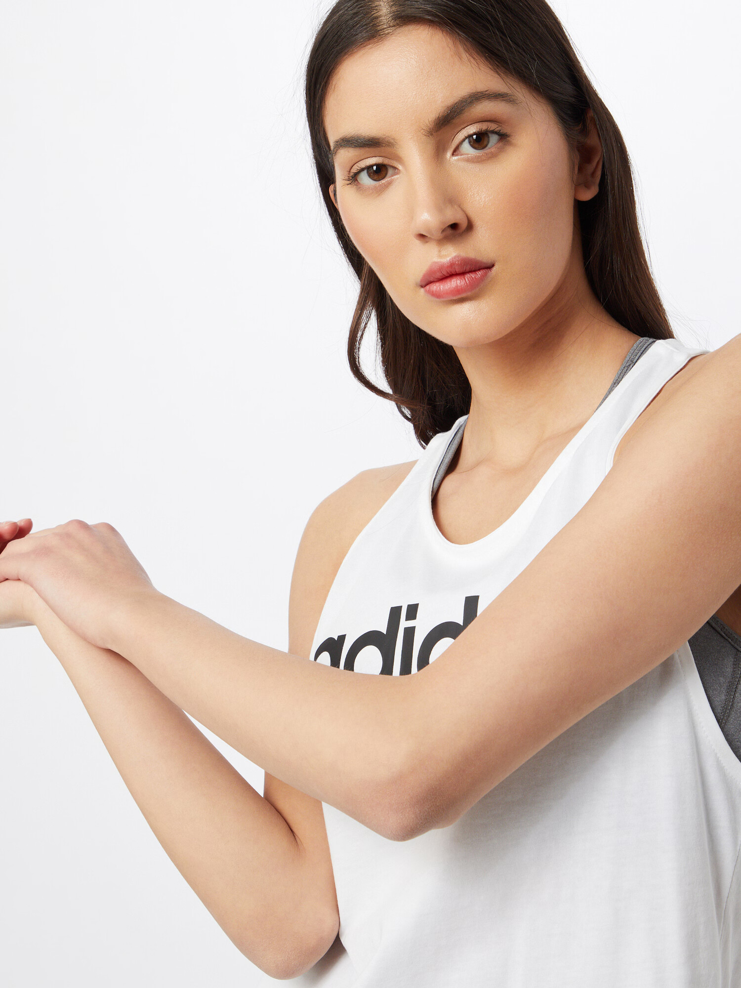 ADIDAS SPORTSWEAR Sport top 'Essentials' negru / alb - Pled.ro