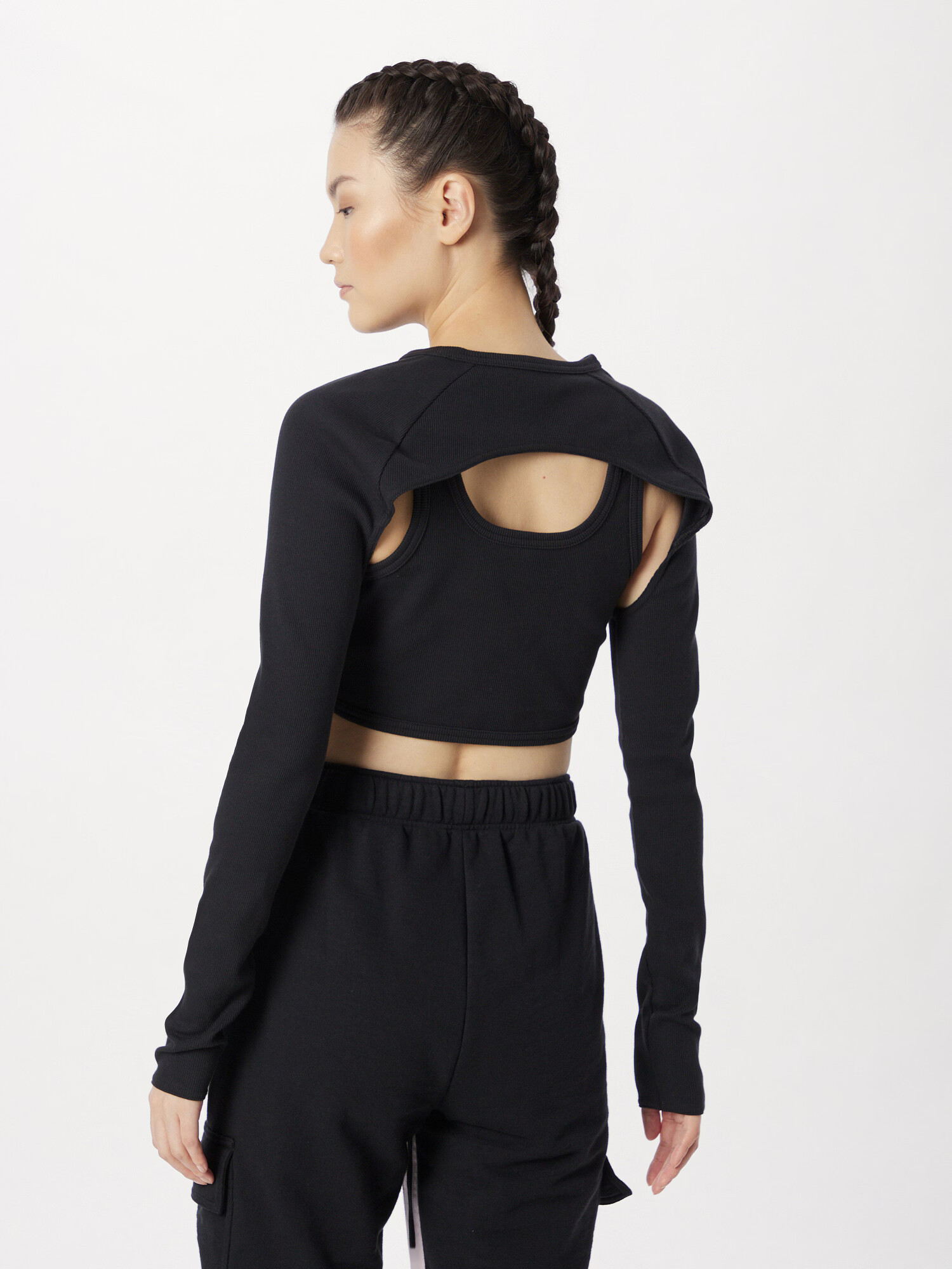 ADIDAS SPORTSWEAR Sport top 'Dance 3-Stripes Ribbed Fitted With Detachable Sleeves' negru / alb - Pled.ro