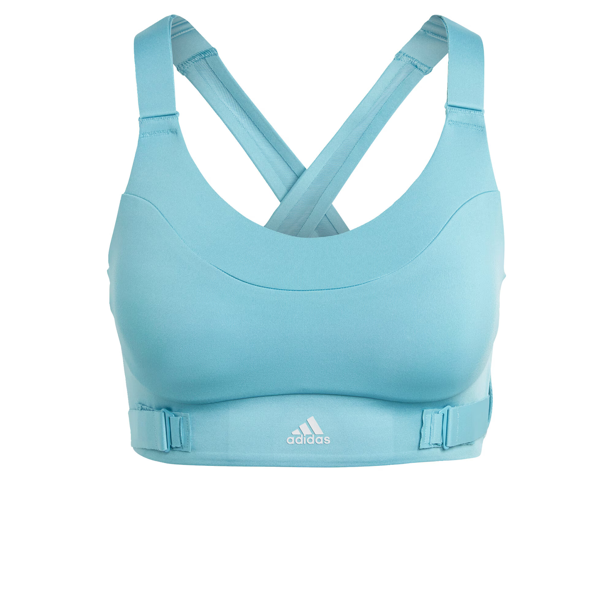 ADIDAS SPORTSWEAR Sutien sport 'Fastimpact Luxe Run High-Support' albastru deschis / alb - Pled.ro