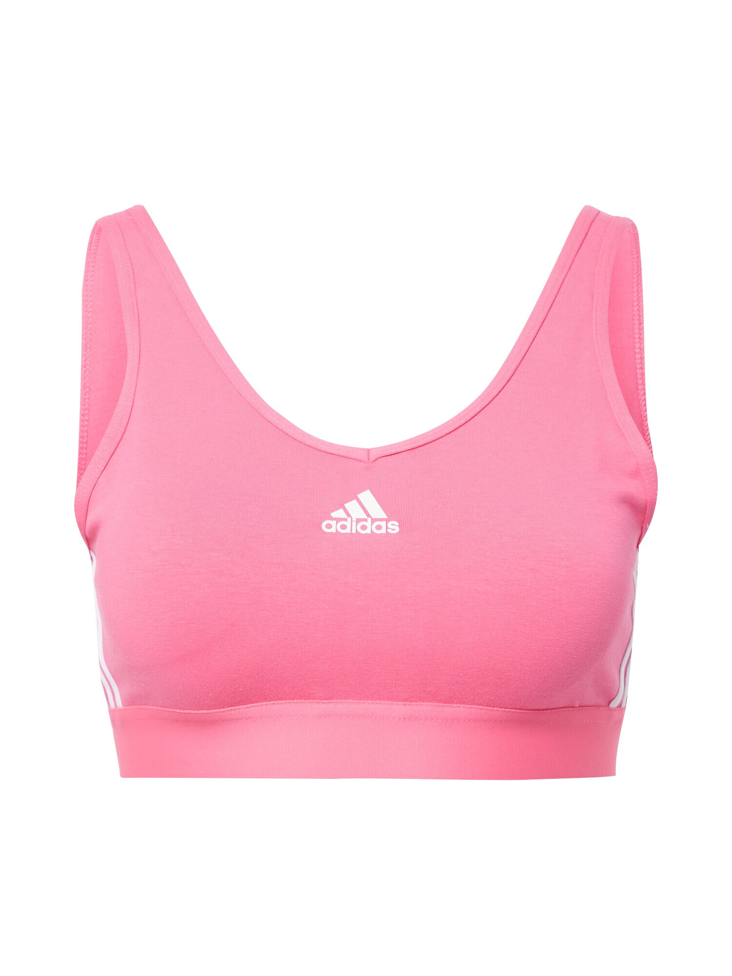 ADIDAS SPORTSWEAR Sutien sport 'Essentials 3-Stripes With Removable Pads' roz deschis / alb - Pled.ro