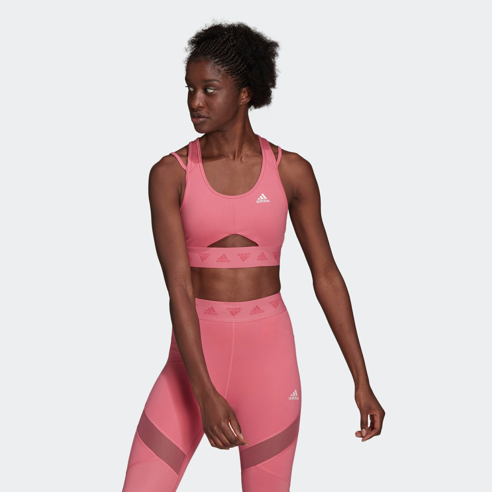 ADIDAS SPORTSWEAR Sutien sport roz / magenta / alb - Pled.ro