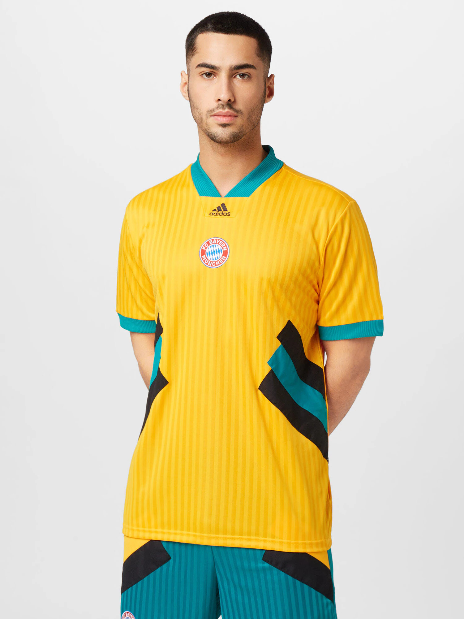 ADIDAS SPORTSWEAR Tricot 'FC Bayern München' galben închis / verde jad / roșu / negru - Pled.ro