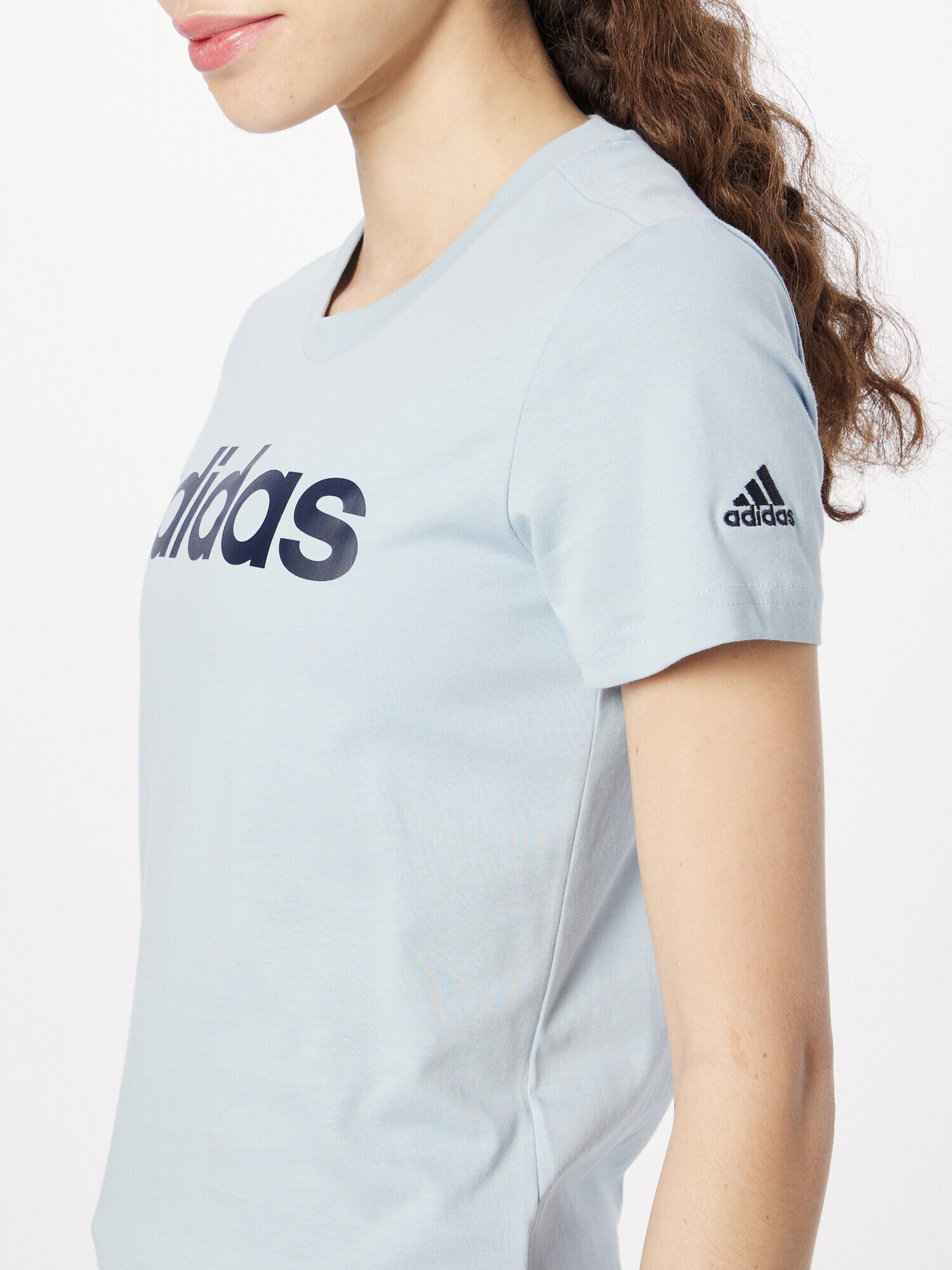 ADIDAS SPORTSWEAR Tricou 'Essentials Logo' albastru deschis / negru - Pled.ro