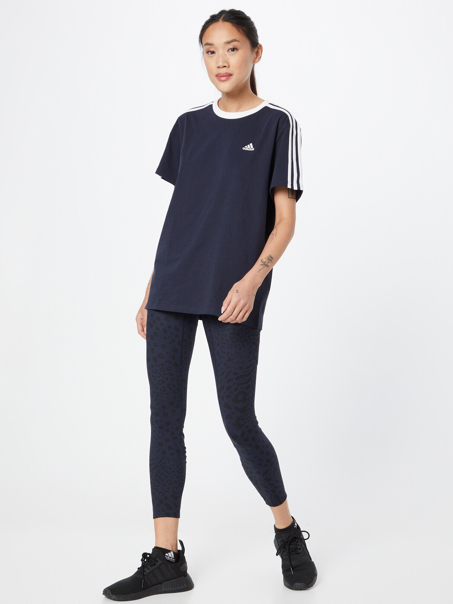 ADIDAS SPORTSWEAR Tricou 'Essentials' albastru închis / alb - Pled.ro