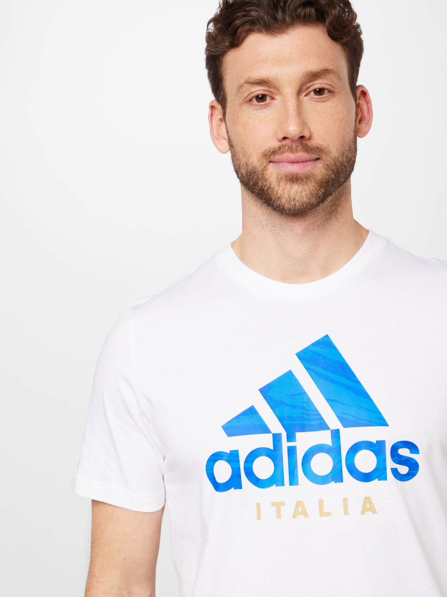 ADIDAS SPORTSWEAR Tricou funcțional 'Italy Graphic' bej / albastru / alb - Pled.ro