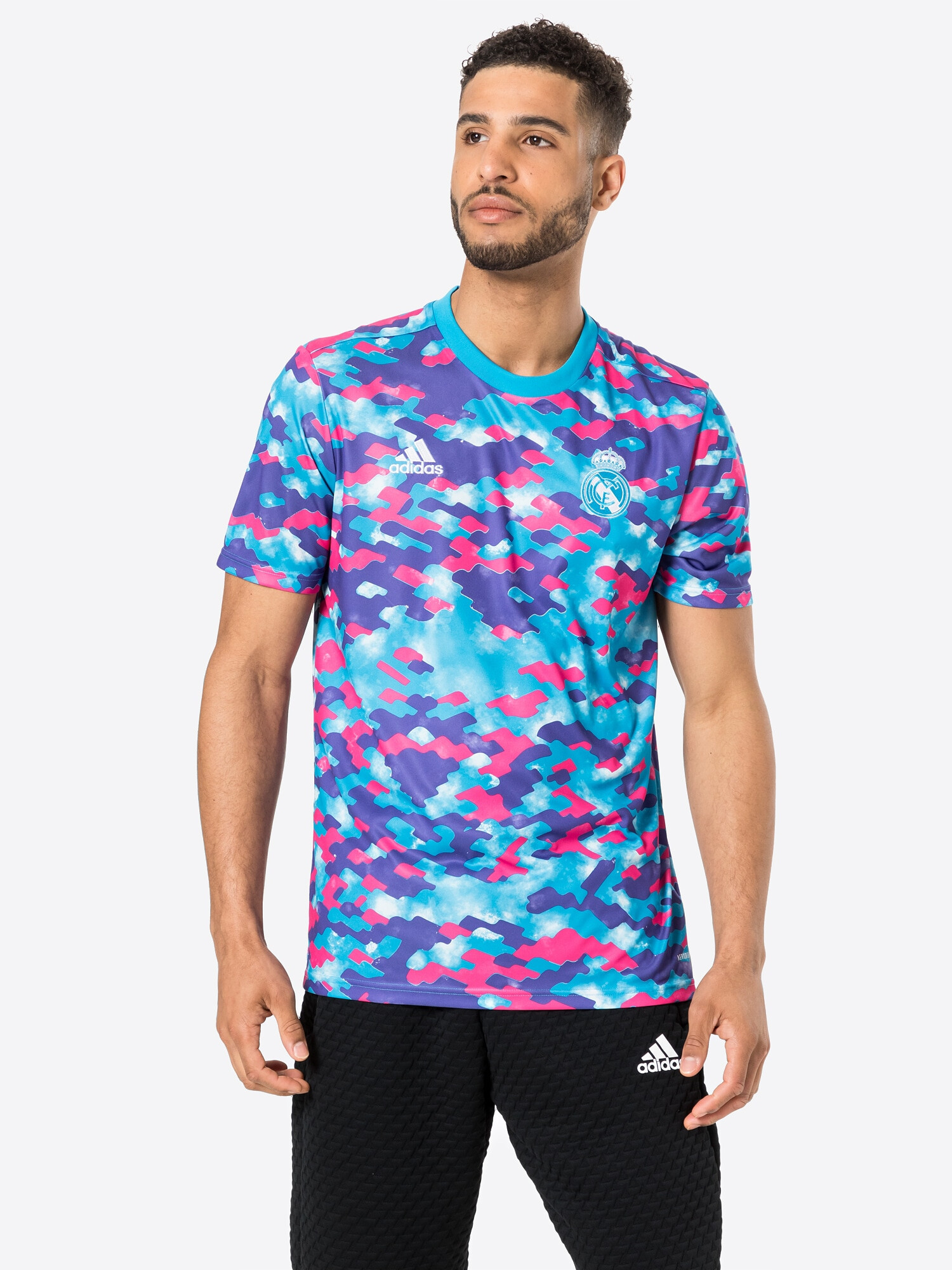 ADIDAS SPORTSWEAR Tricou funcțional bleumarin / albastru deschis / roz / alb - Pled.ro