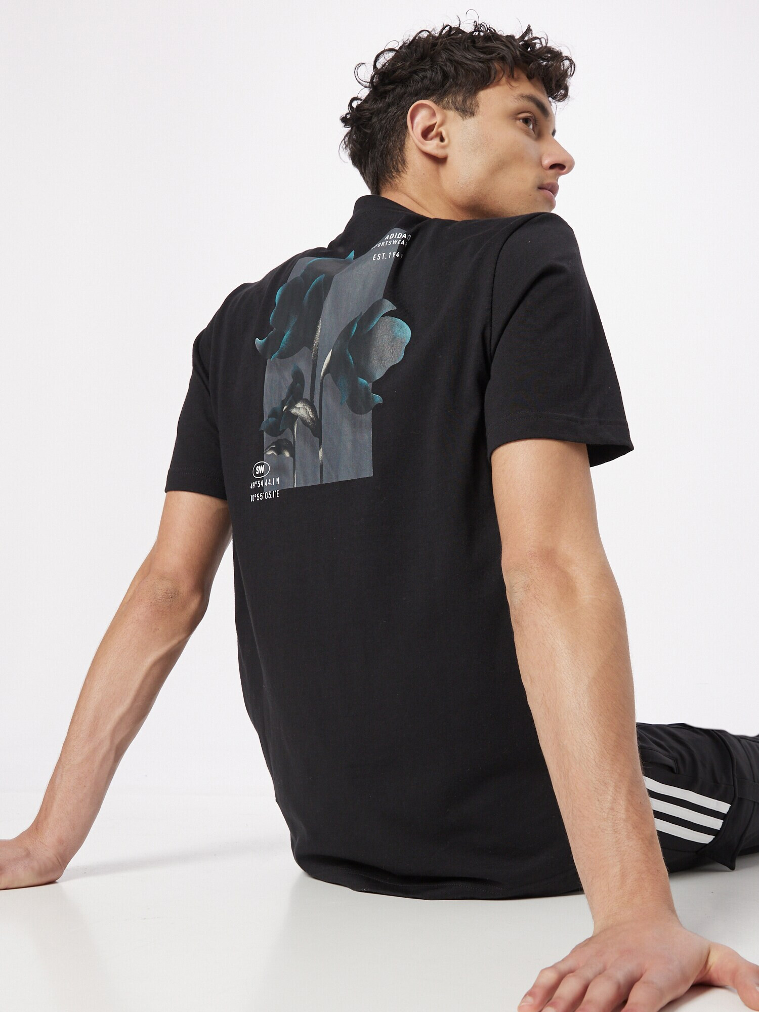 ADIDAS SPORTSWEAR Tricou funcțional 'City Escape Split-Hem' cyan / negru / alb - Pled.ro