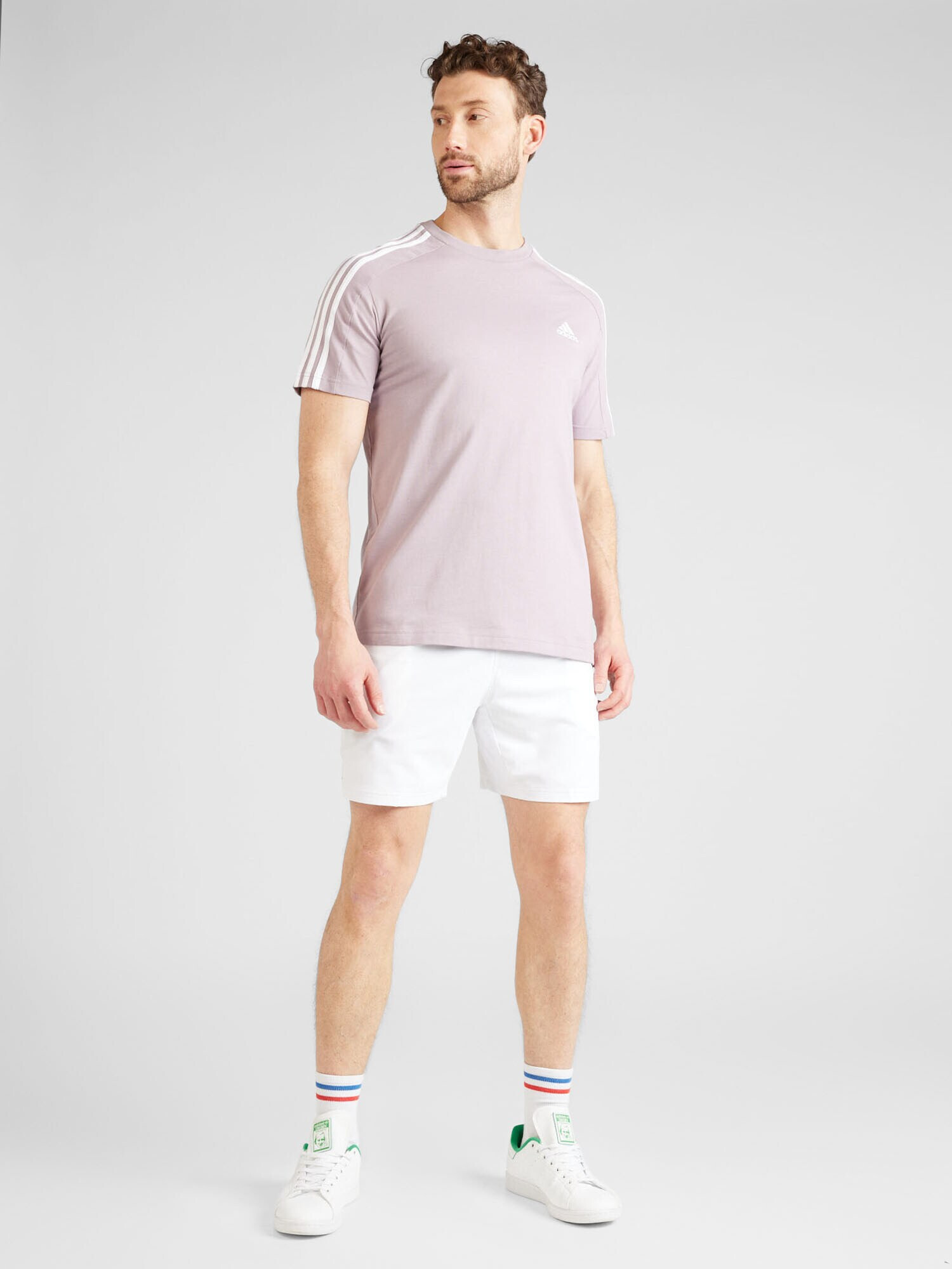 ADIDAS SPORTSWEAR Tricou funcțional 'Essentials 3-Stripes' mov pastel / alb - Pled.ro