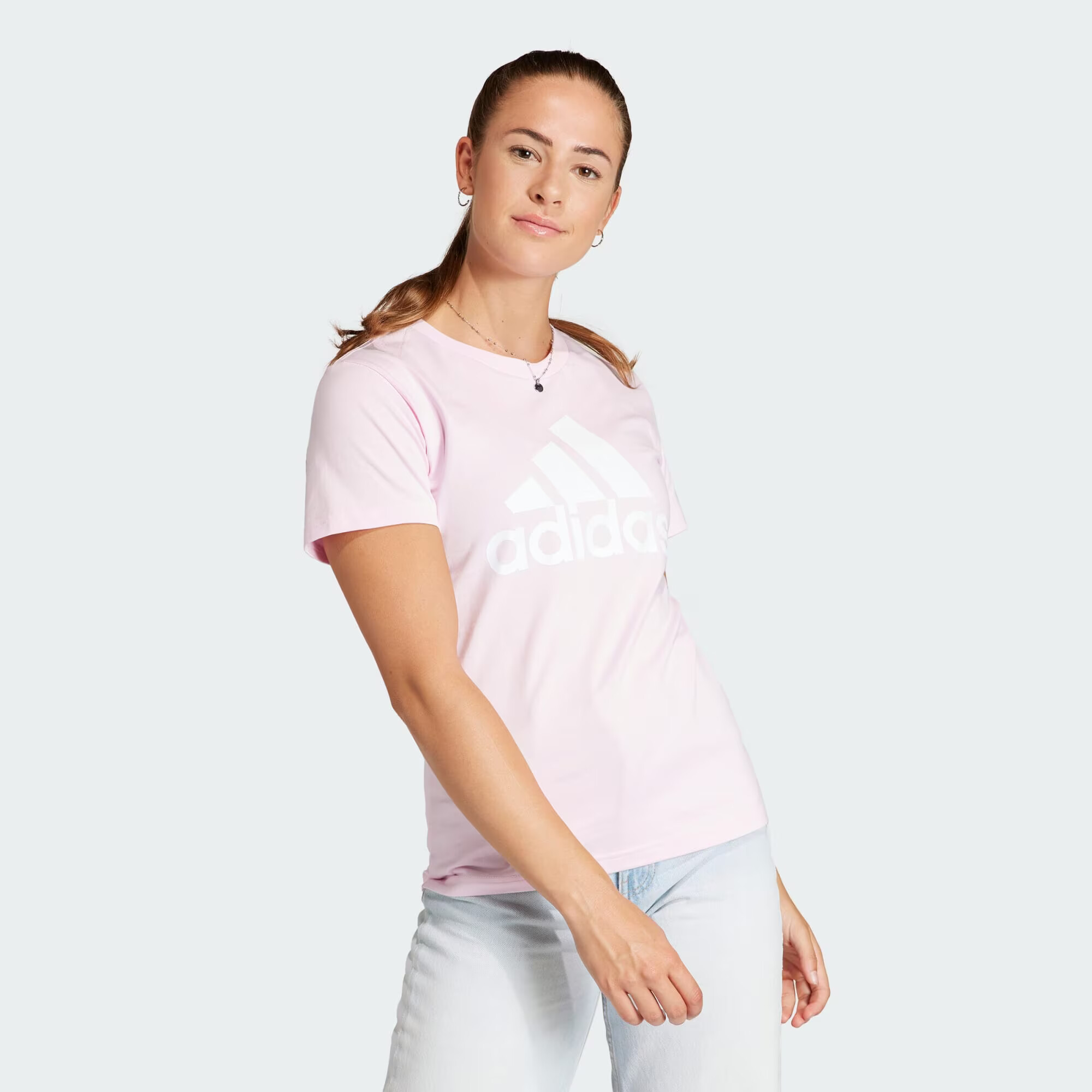 ADIDAS SPORTSWEAR Tricou funcțional 'Essentials' roz / alb - Pled.ro