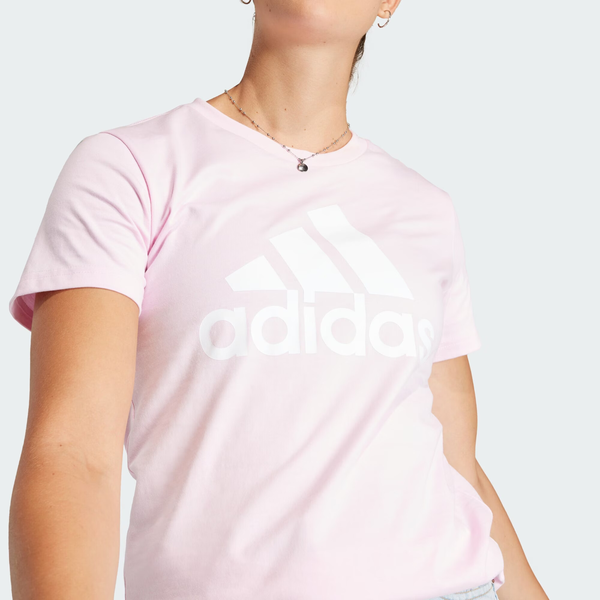 ADIDAS SPORTSWEAR Tricou funcțional 'Essentials' roz / alb - Pled.ro