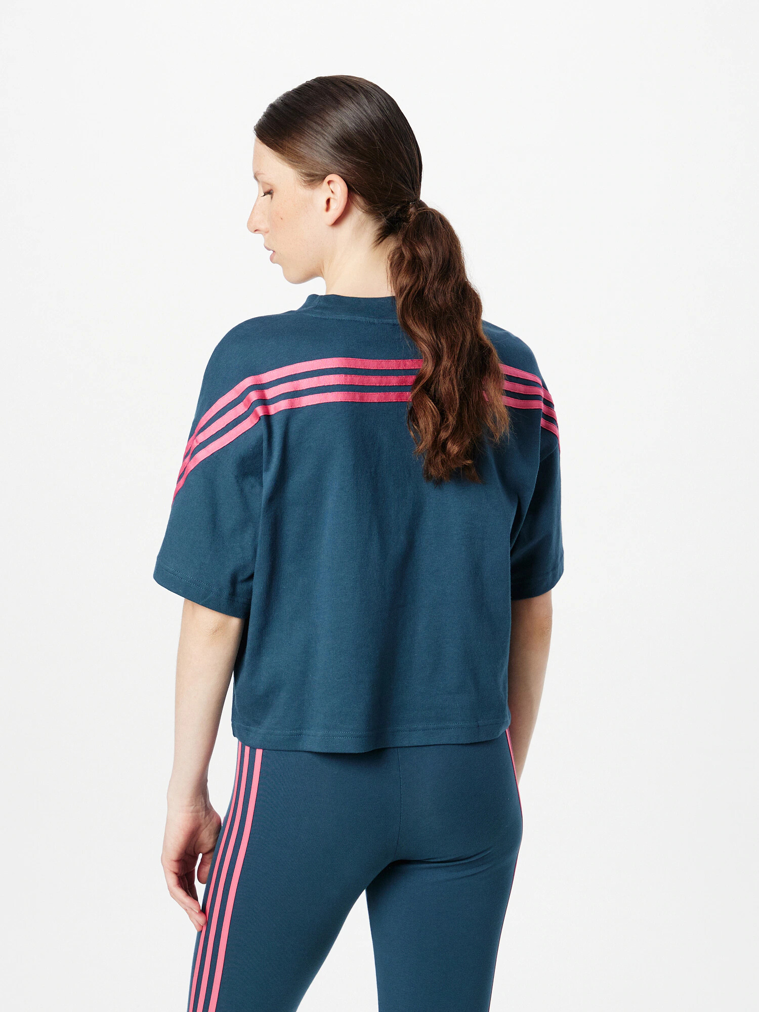 ADIDAS SPORTSWEAR Tricou funcțional 'Future Icons 3-Stripes' verde petrol / roz - Pled.ro