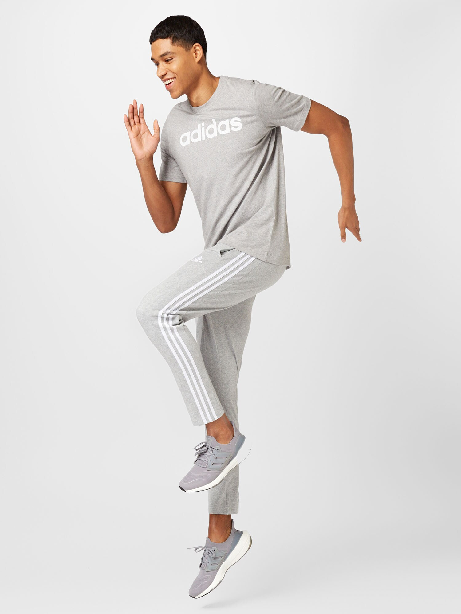 ADIDAS SPORTSWEAR Tricou funcțional 'Essentials' gri amestecat / alb - Pled.ro