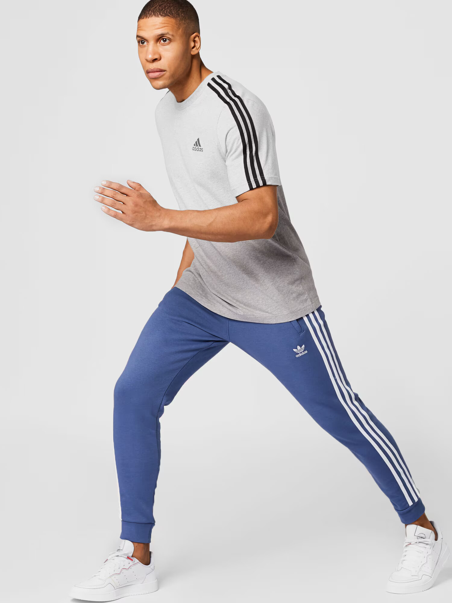 ADIDAS SPORTSWEAR Tricou funcțional 'Essentials 3-Stripes' gri amestecat / negru - Pled.ro