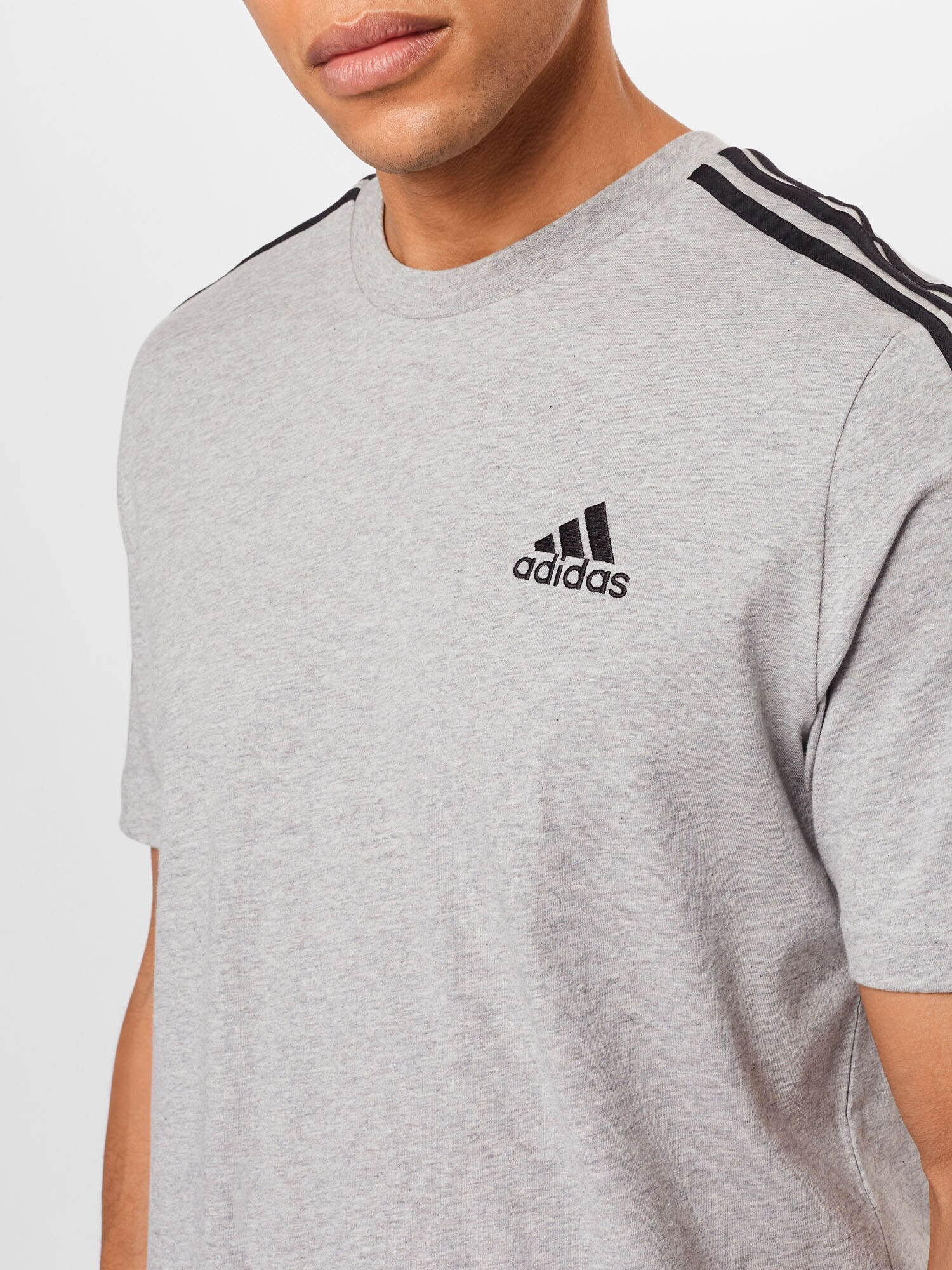 ADIDAS SPORTSWEAR Tricou funcțional 'Essentials 3-Stripes' gri amestecat / negru - Pled.ro