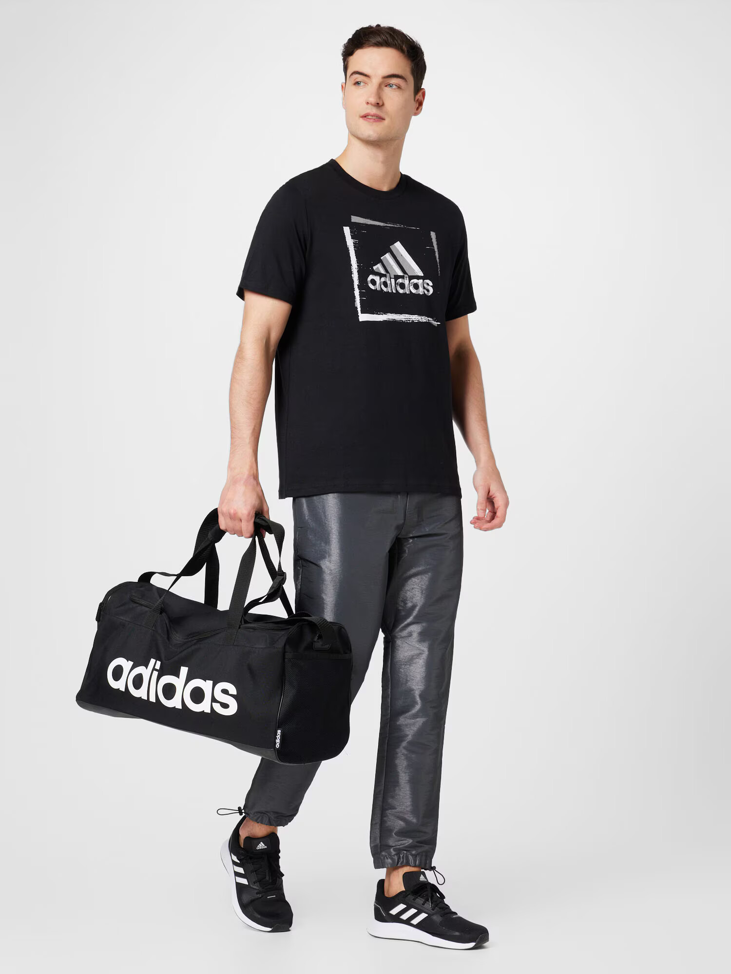 ADIDAS SPORTSWEAR Tricou funcțional gri deschis / negru / alb - Pled.ro