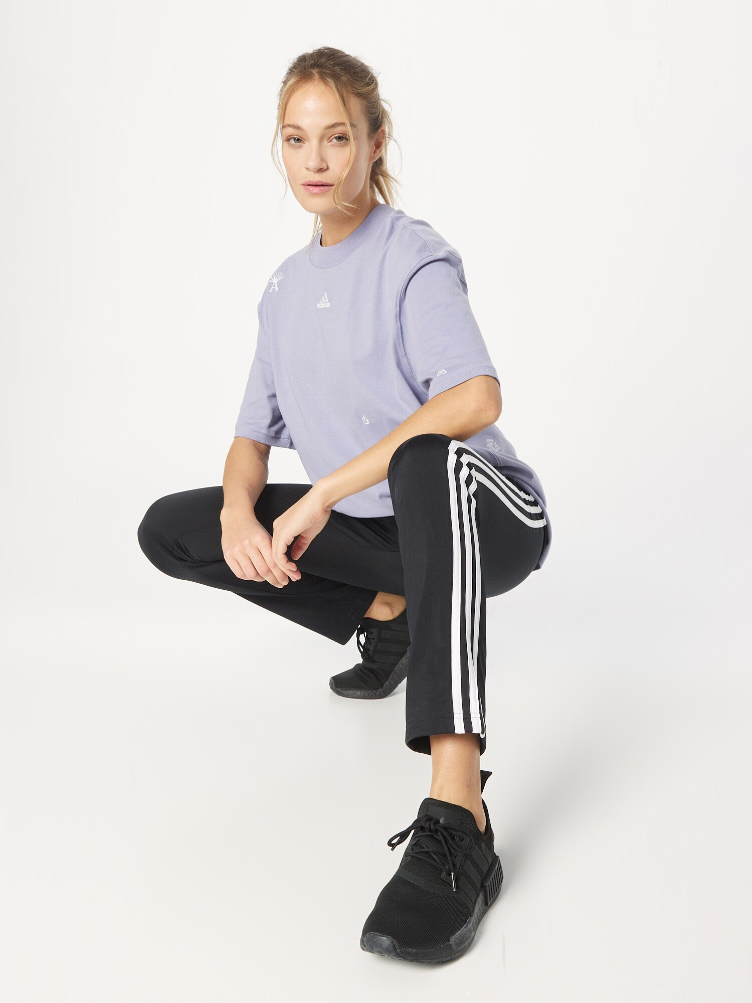 ADIDAS SPORTSWEAR Tricou funcțional gri / lila / alb - Pled.ro