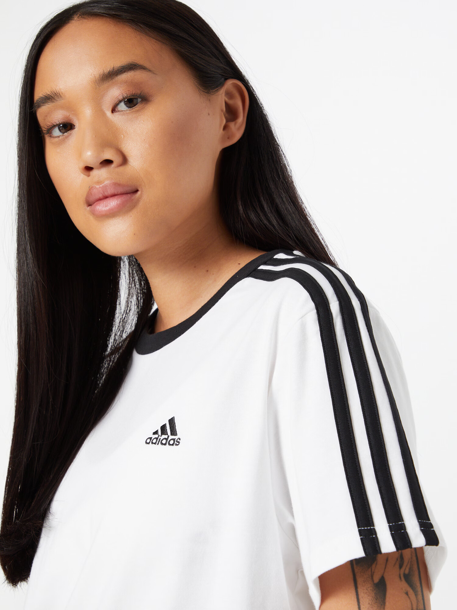 ADIDAS SPORTSWEAR Tricou 'Essentials 3-Stripes' negru / alb - Pled.ro