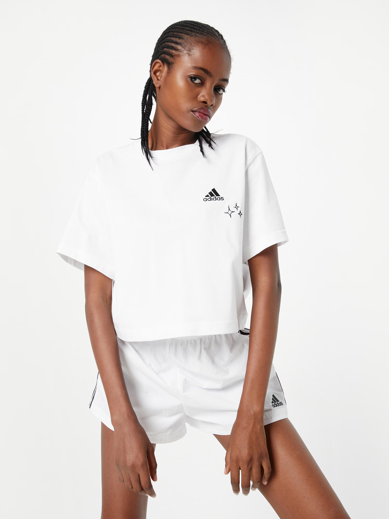 ADIDAS SPORTSWEAR Tricou funcțional 'Scribble Embroidery ' negru / alb - Pled.ro