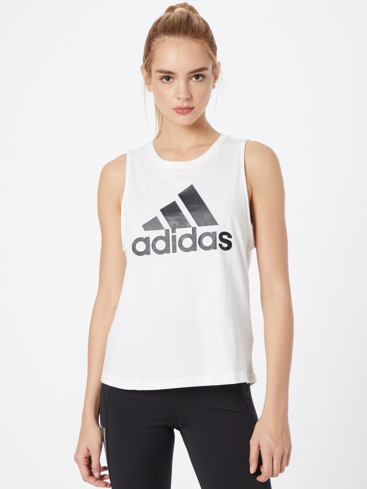 ADIDAS SPORTSWEAR Sport top 'Essentials' negru / alb - Pled.ro