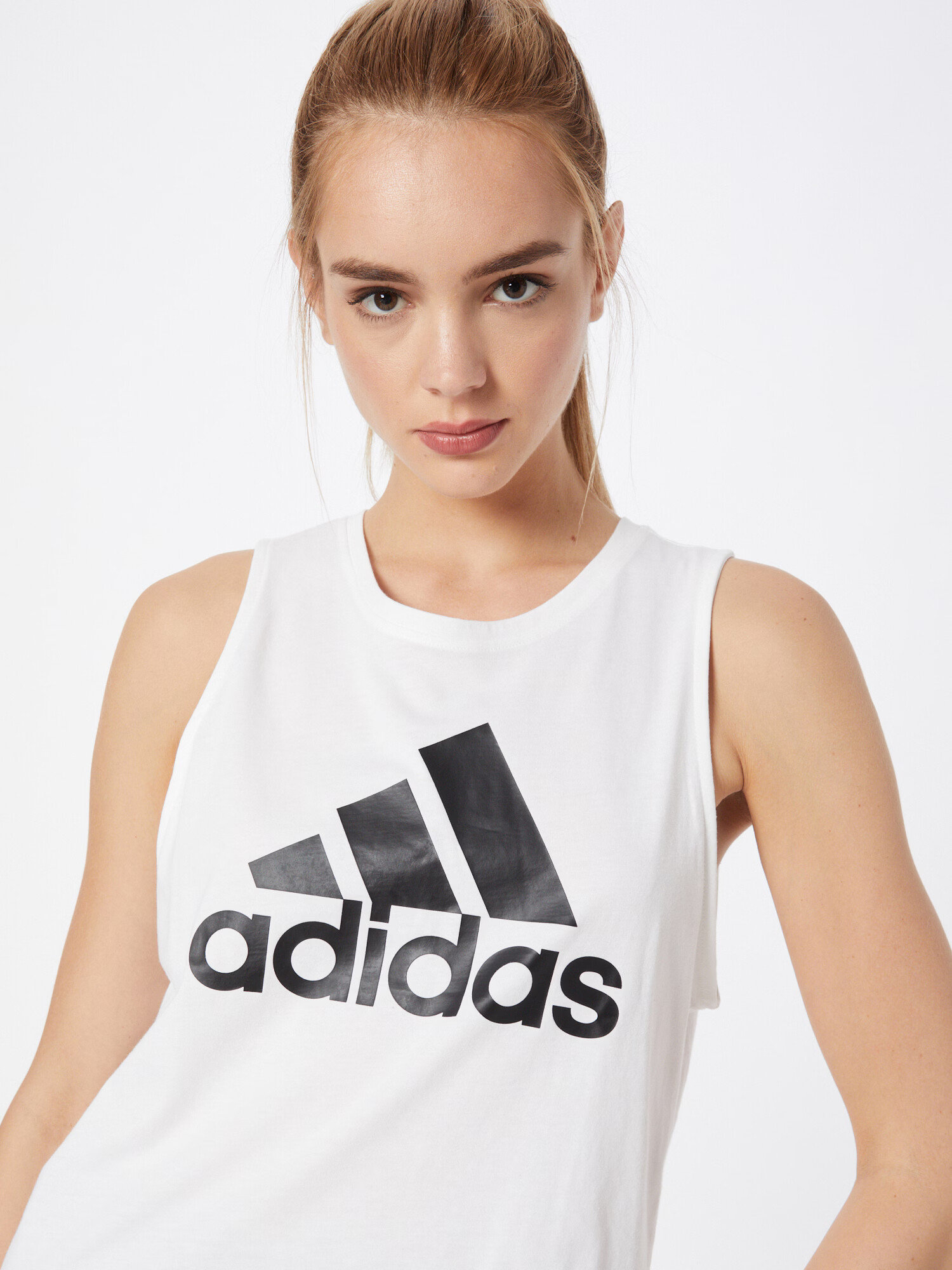 ADIDAS SPORTSWEAR Sport top 'Essentials' negru / alb - Pled.ro