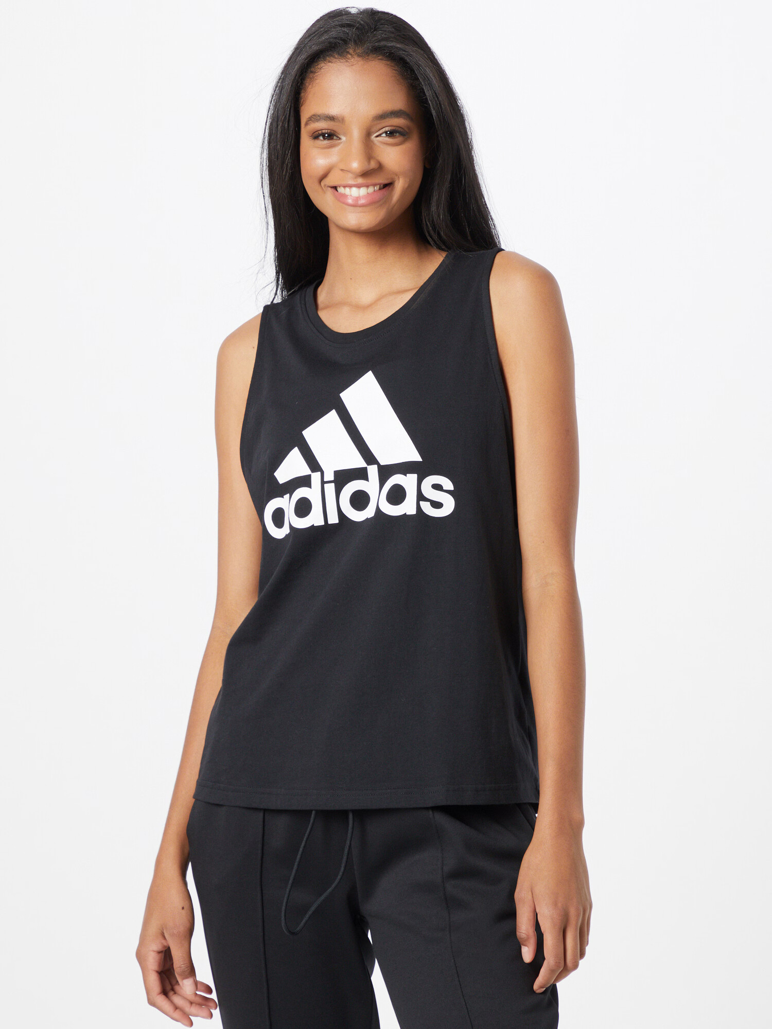 ADIDAS SPORTSWEAR Sport top 'Essentials' negru / alb - Pled.ro