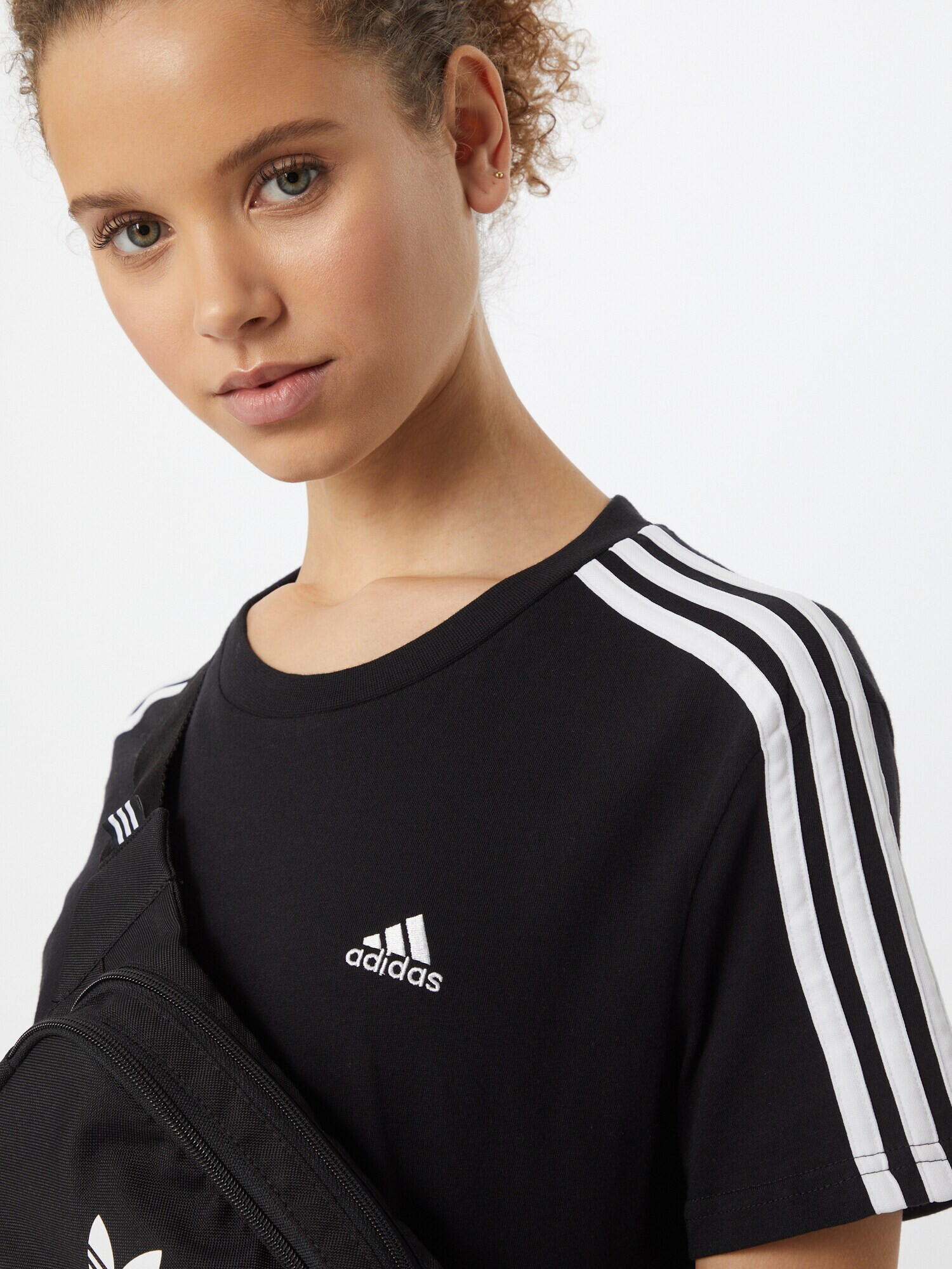 ADIDAS SPORTSWEAR Tricou funcțional 'Essentials Loose 3-Stripes ' negru / alb - Pled.ro