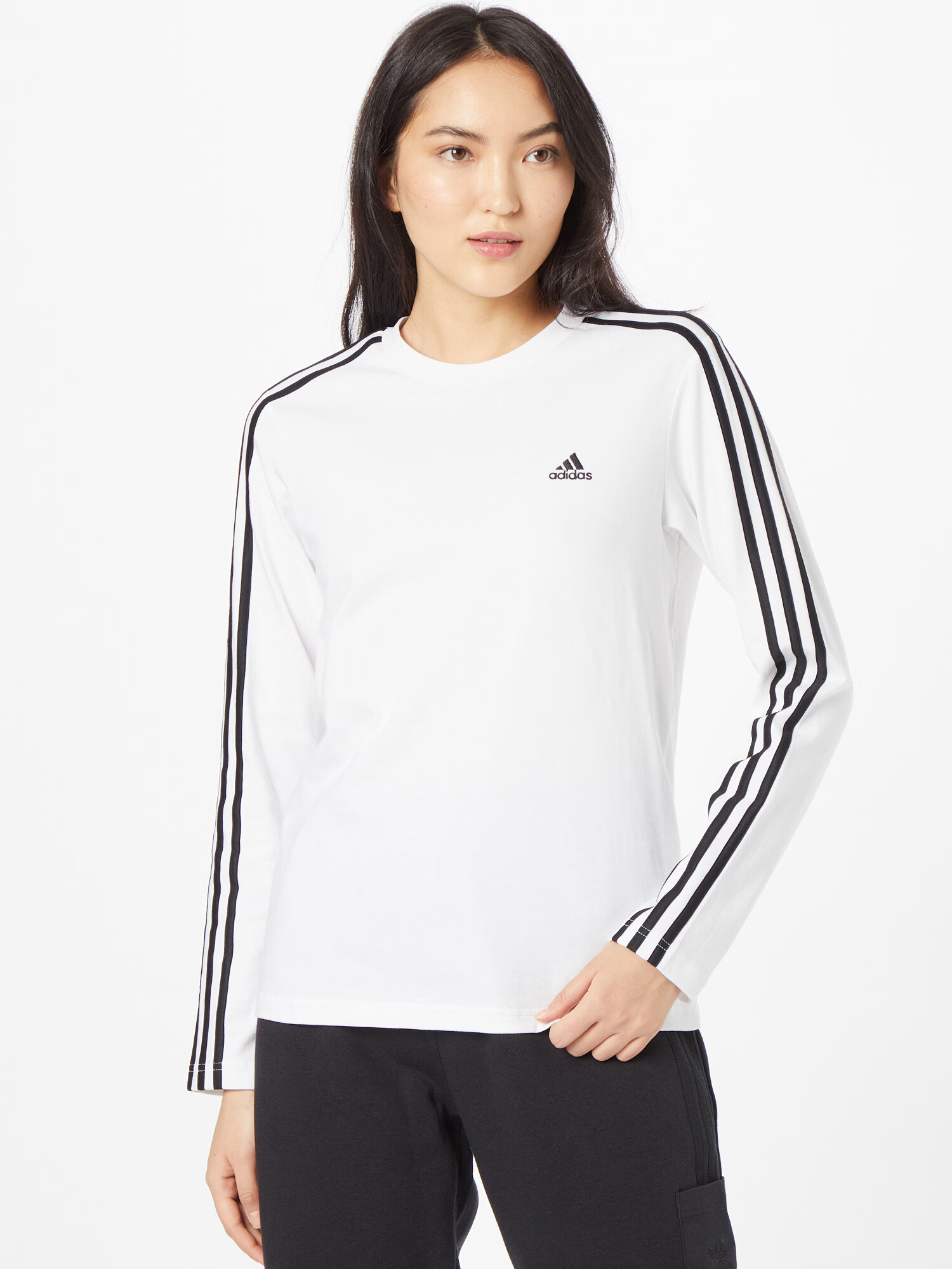 ADIDAS SPORTSWEAR Tricou funcțional 'Essentials 3-Stripes' negru / alb - Pled.ro