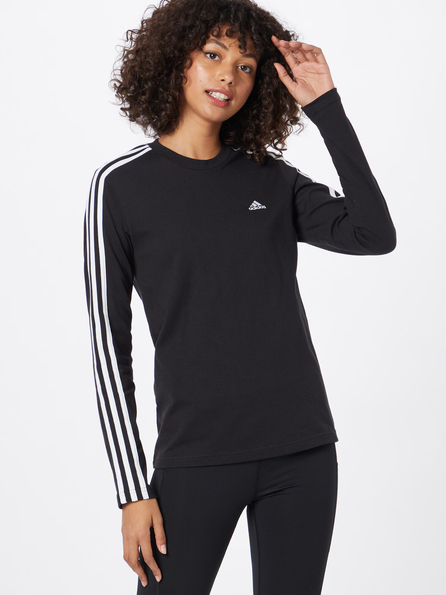 ADIDAS SPORTSWEAR Tricou funcțional 'Essentials 3-Stripes' negru / alb - Pled.ro