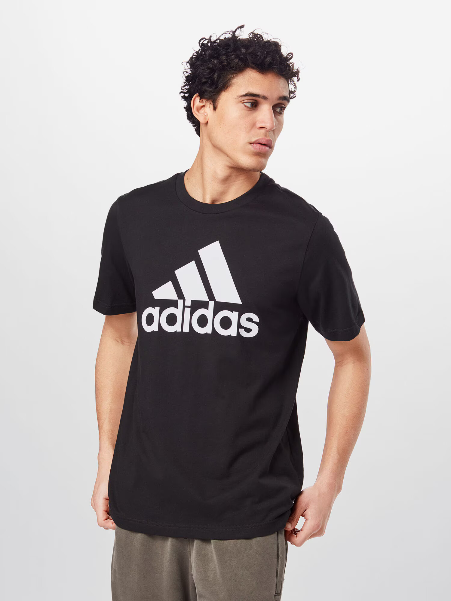 ADIDAS SPORTSWEAR Tricou funcțional 'Essentials Big Logo' negru / alb - Pled.ro