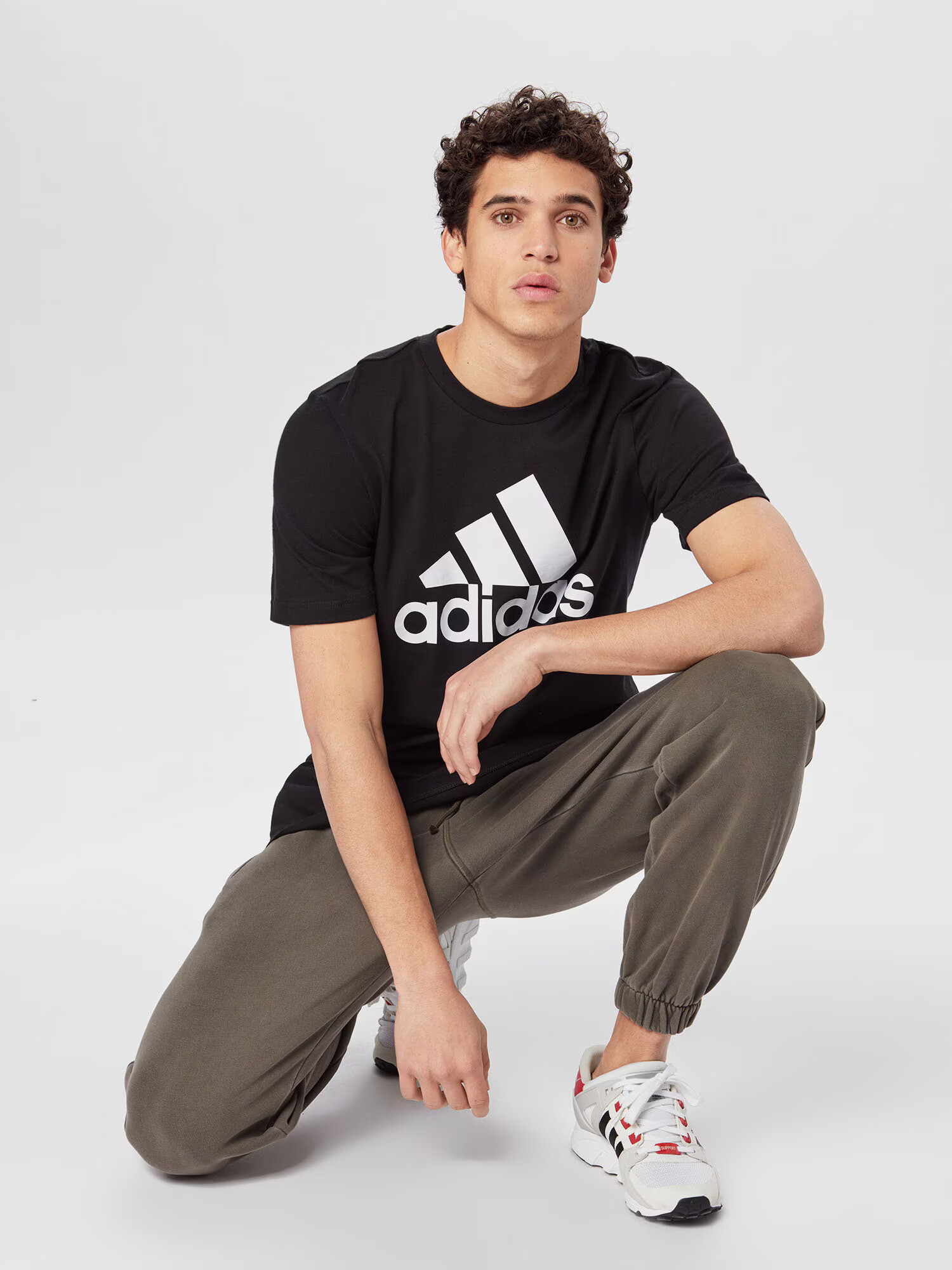 ADIDAS SPORTSWEAR Tricou funcțional 'Essentials Big Logo' negru / alb - Pled.ro