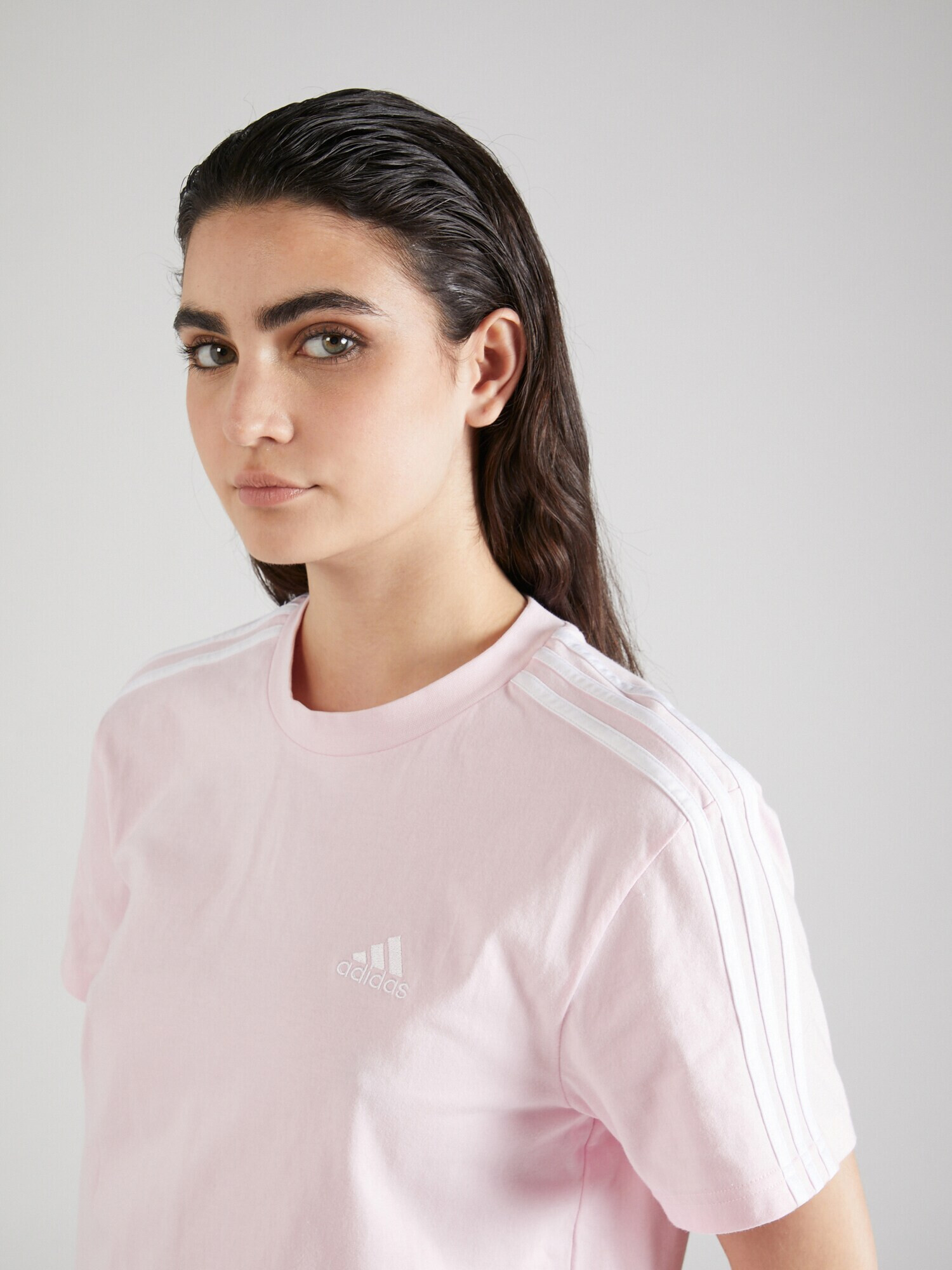 ADIDAS SPORTSWEAR Tricou funcțional 'Essentials 3-Stripes ' roz / alb - Pled.ro