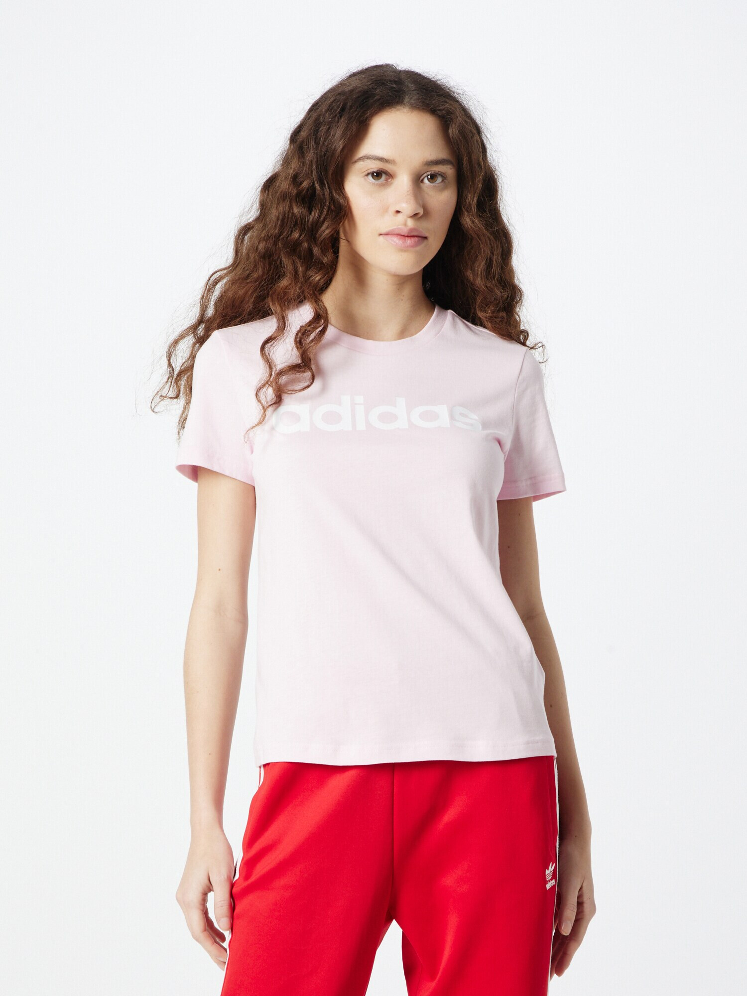 ADIDAS SPORTSWEAR Tricou funcțional 'Essentials' roz / alb - Pled.ro