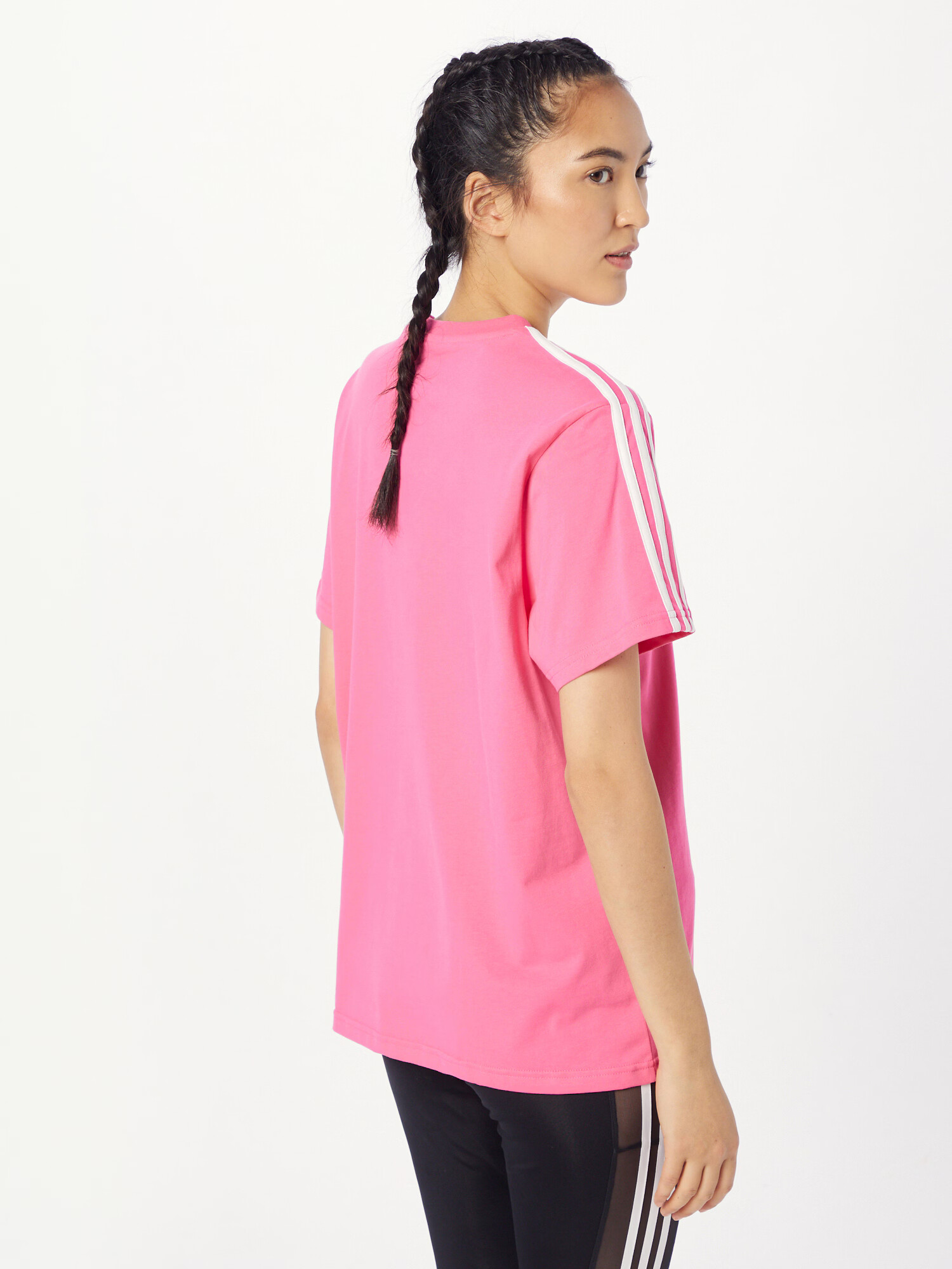 ADIDAS SPORTSWEAR Tricou 'Essentials' roz deschis / alb - Pled.ro