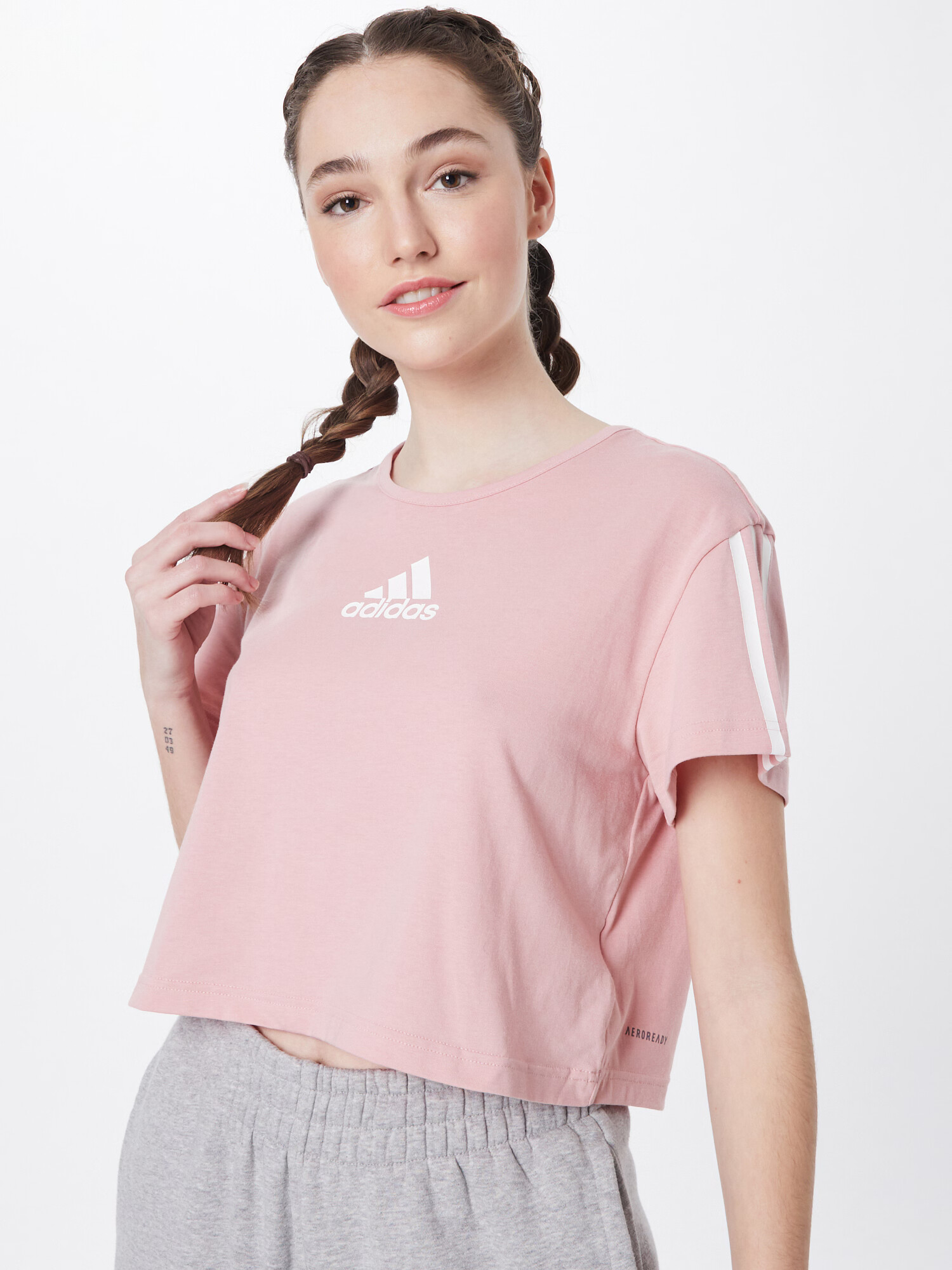 ADIDAS SPORTSWEAR Tricou funcțional roz deschis / alb - Pled.ro