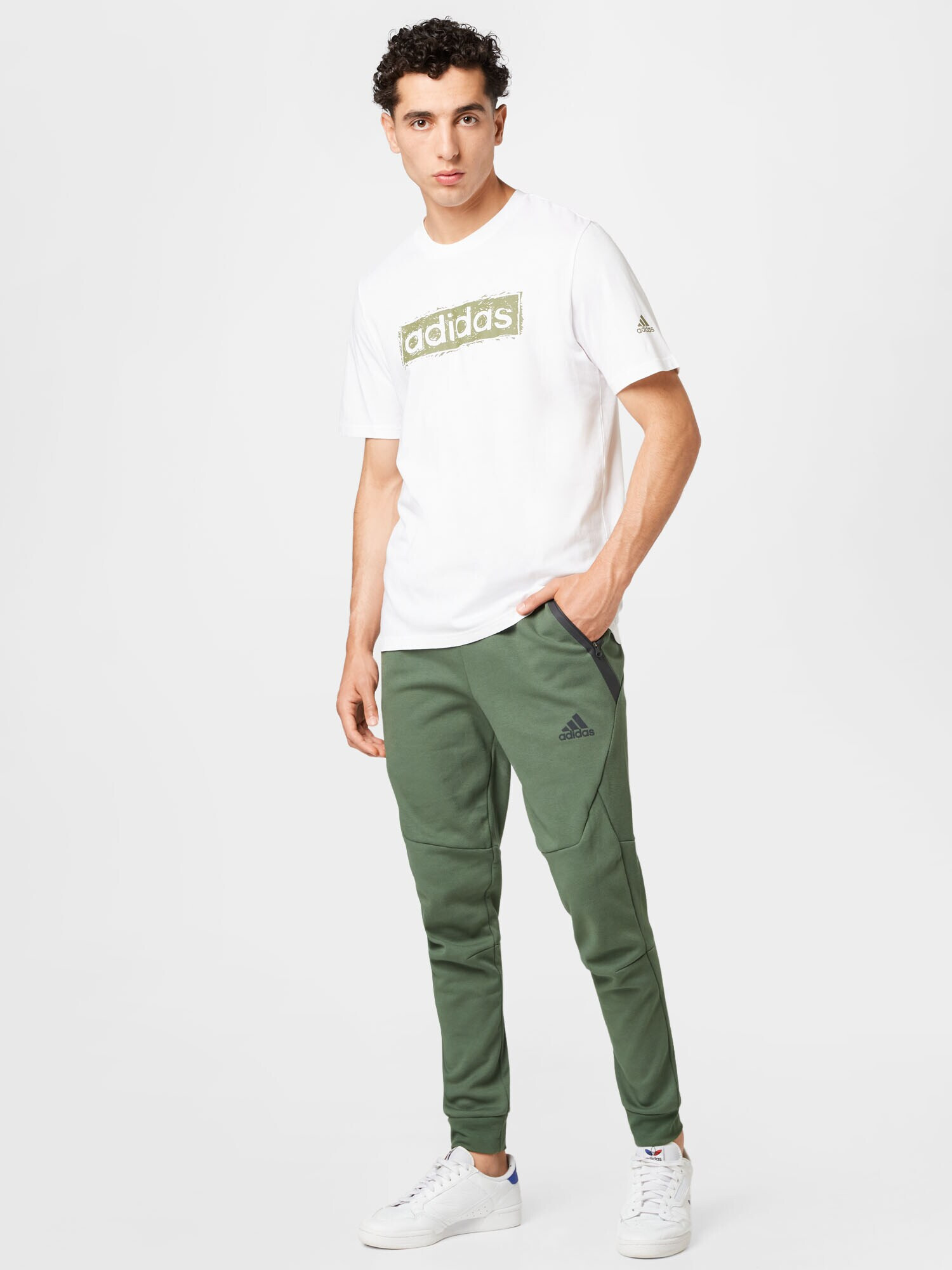 ADIDAS SPORTSWEAR Tricou funcțional verde stuf / alb - Pled.ro